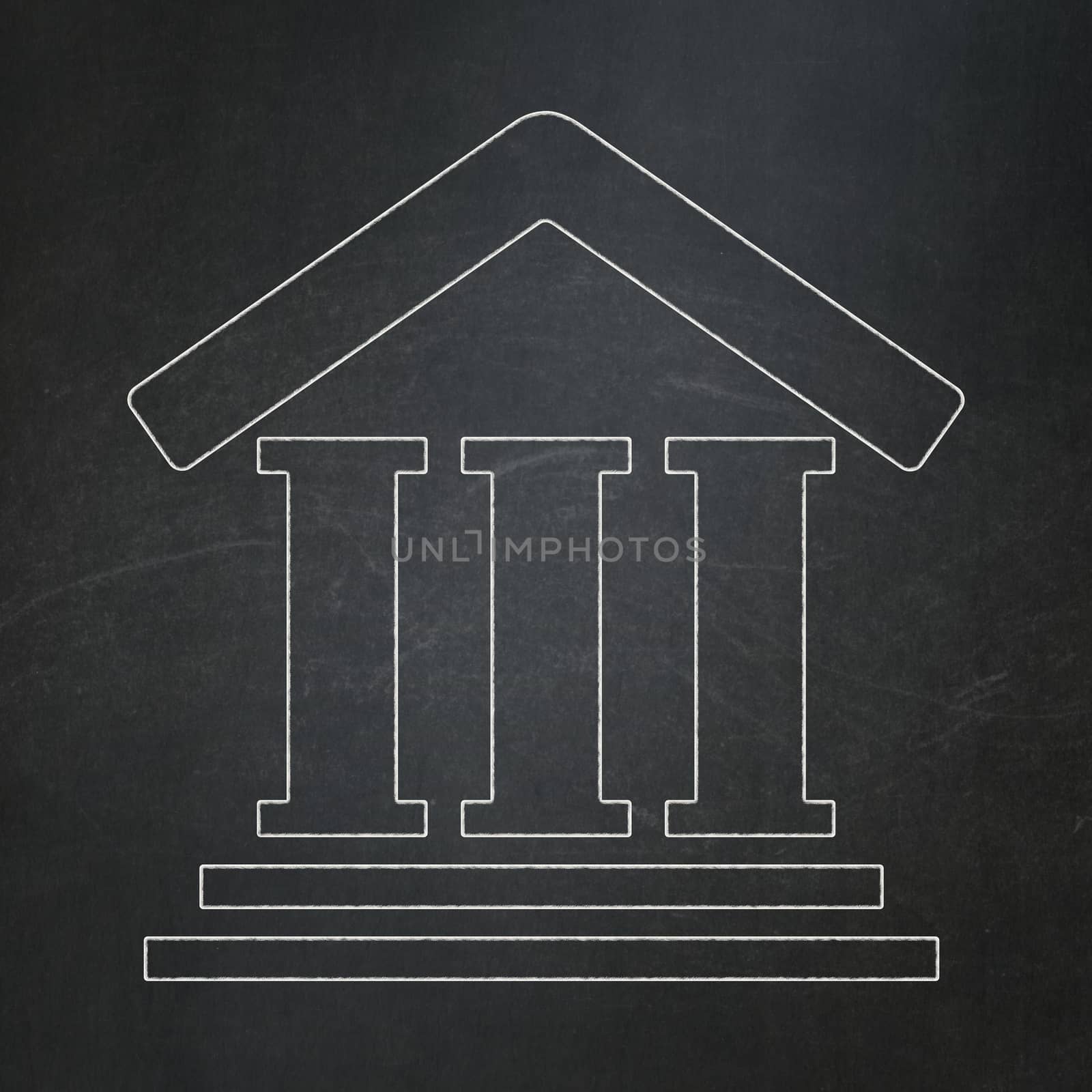 Law concept: Courthouse on chalkboard background by maxkabakov