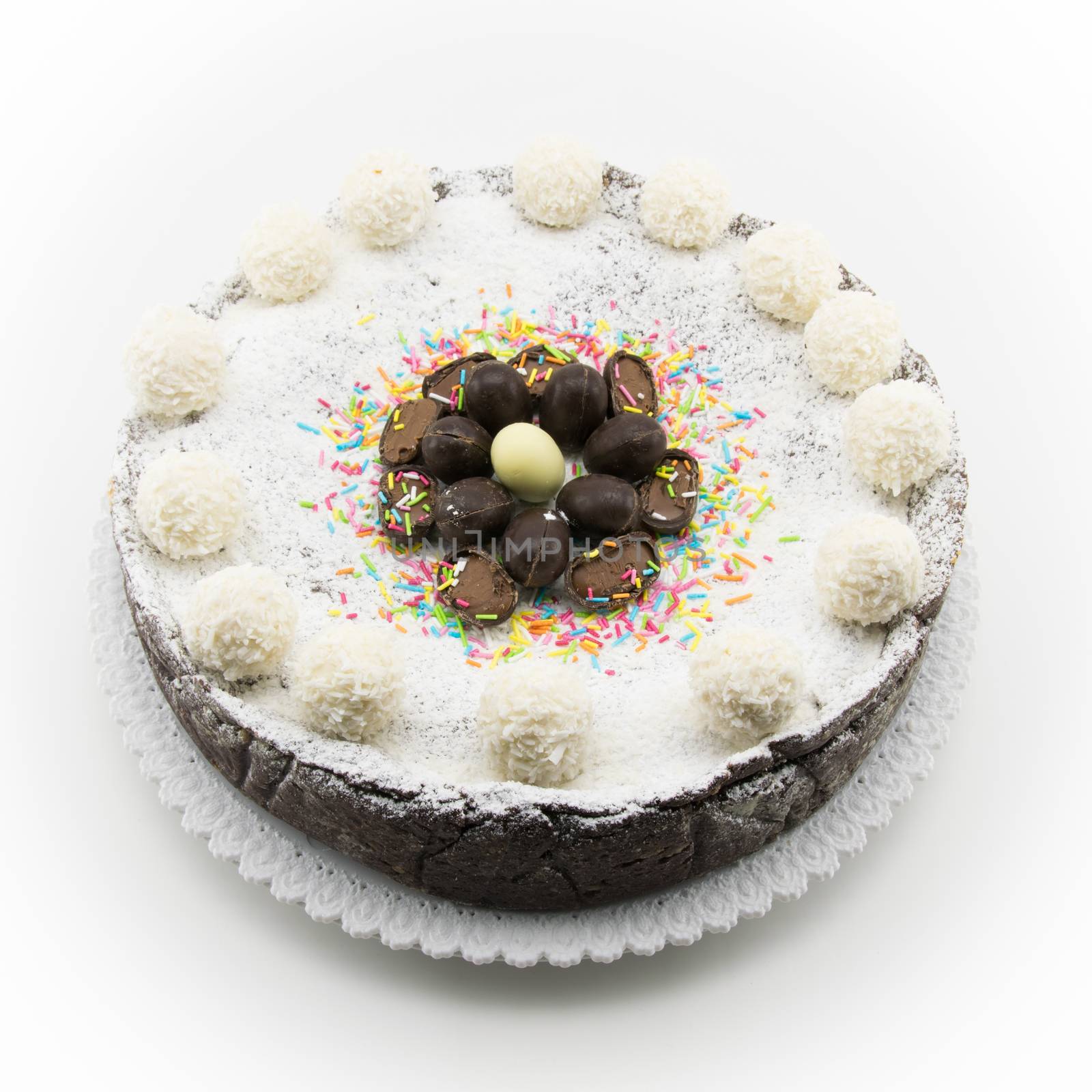 ricotta and chocolate cake decorated with chocolate eggs by Isaac74