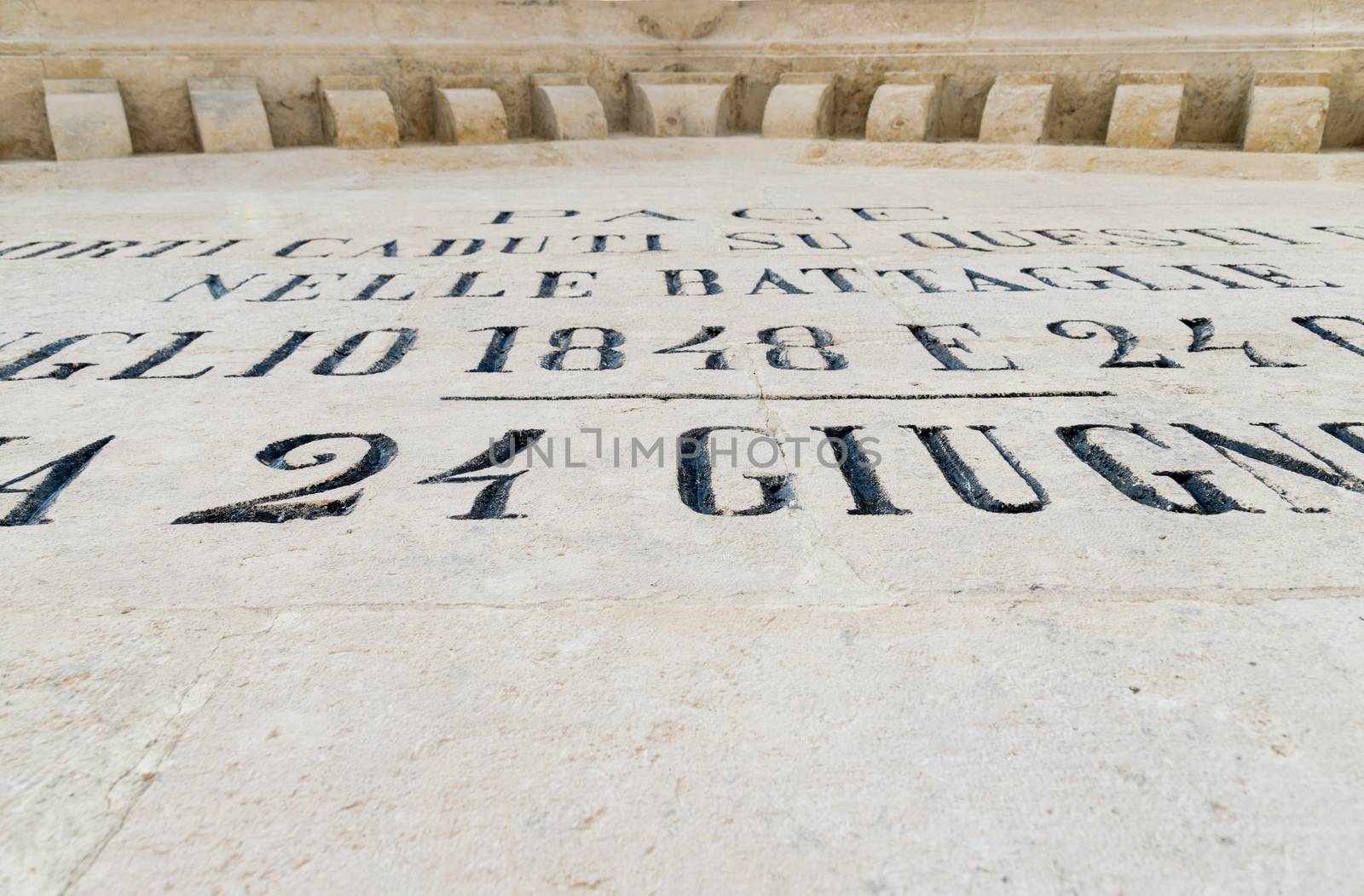 phrases engraved on commemorative monument