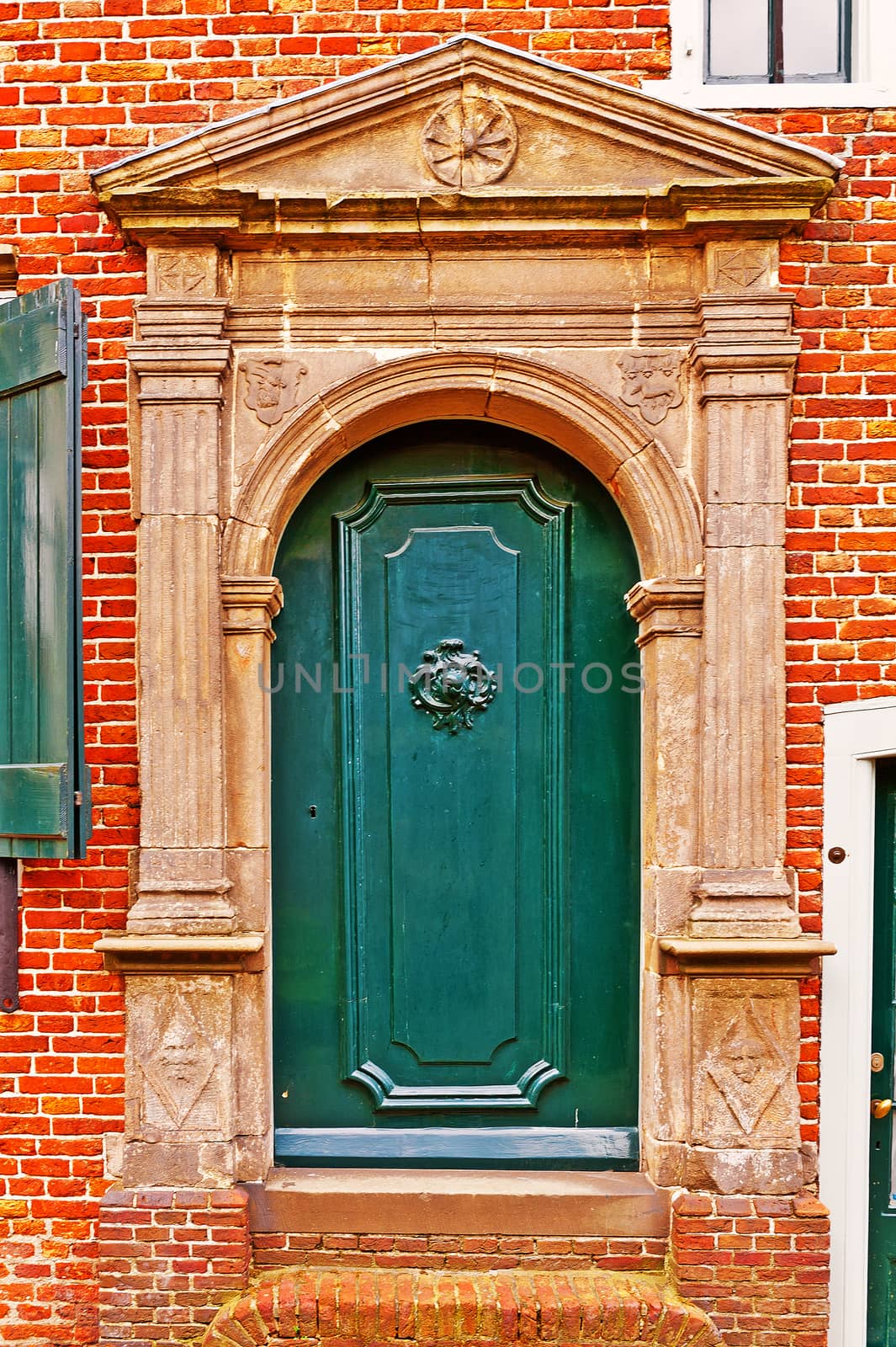 Green Lacquered Door in the Dutch City