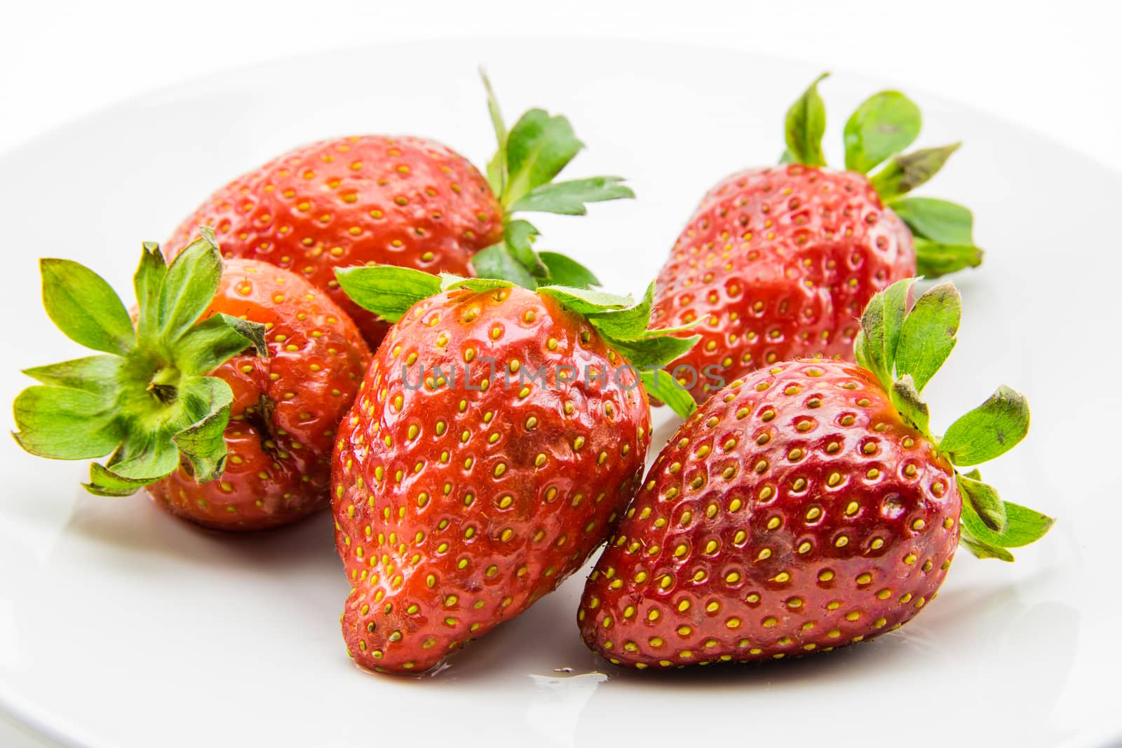 red strawberries freshly picked