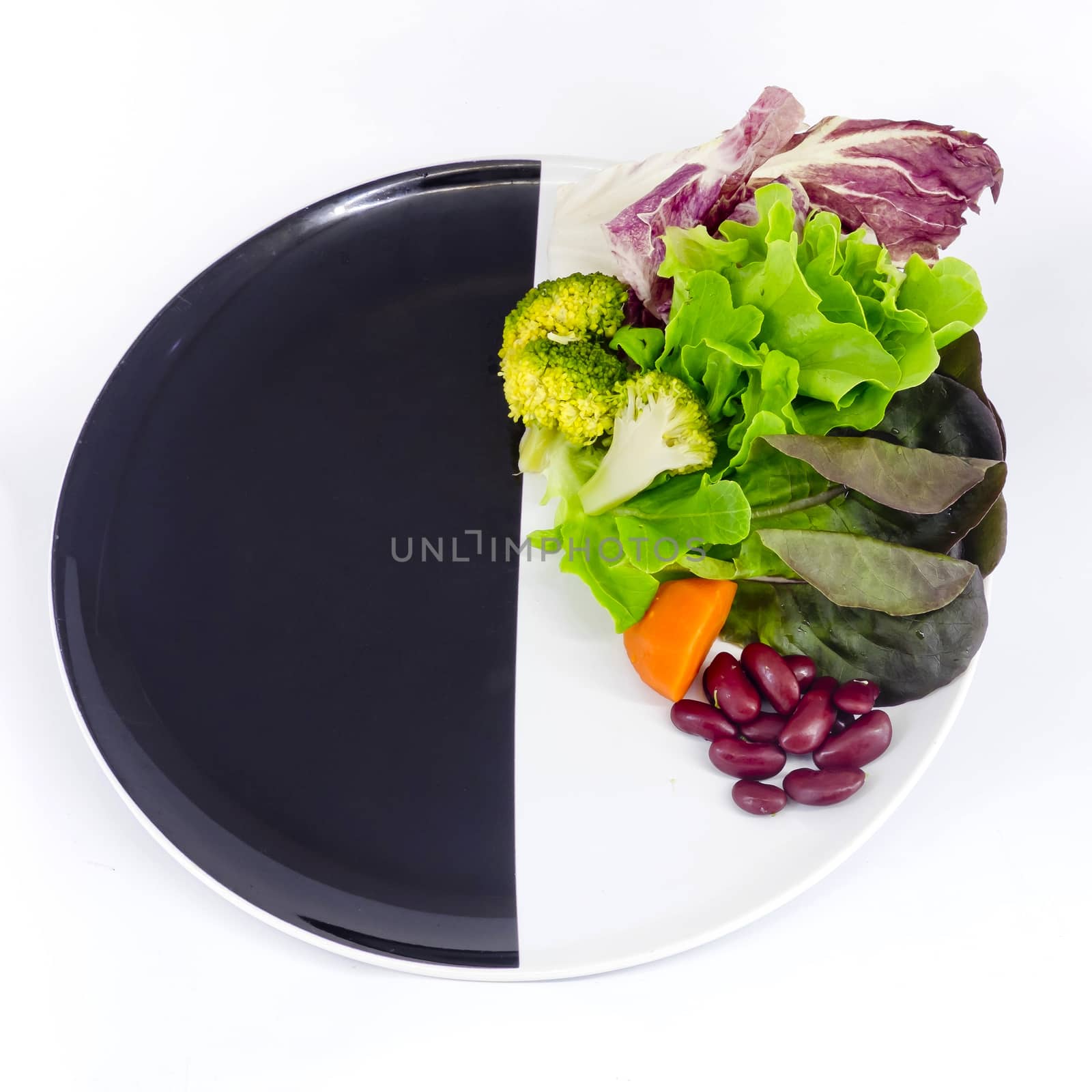 vegetable salad on plate with blank spcae for wording by art9858