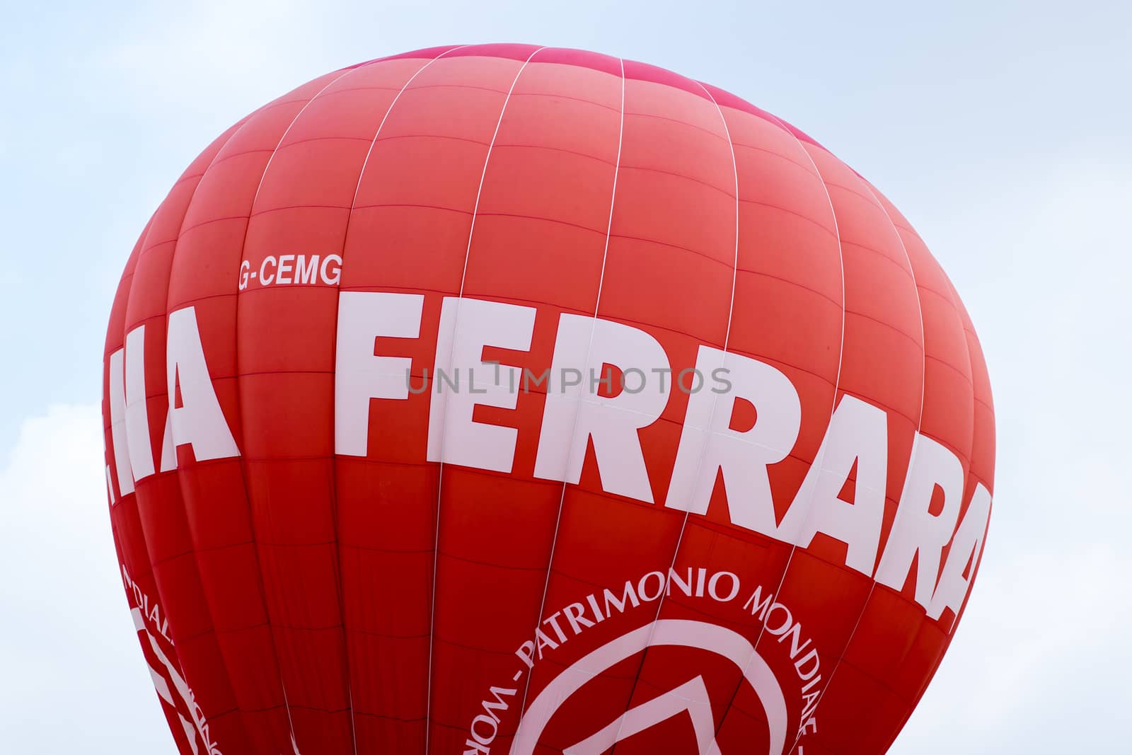 FERRARA, ITALY - SEPTEMBER 13: Ferrara ballon festival is a major annual gathering for fans of hot air balloons and paragliders Ferrara on Saturday, September 13, 2014.