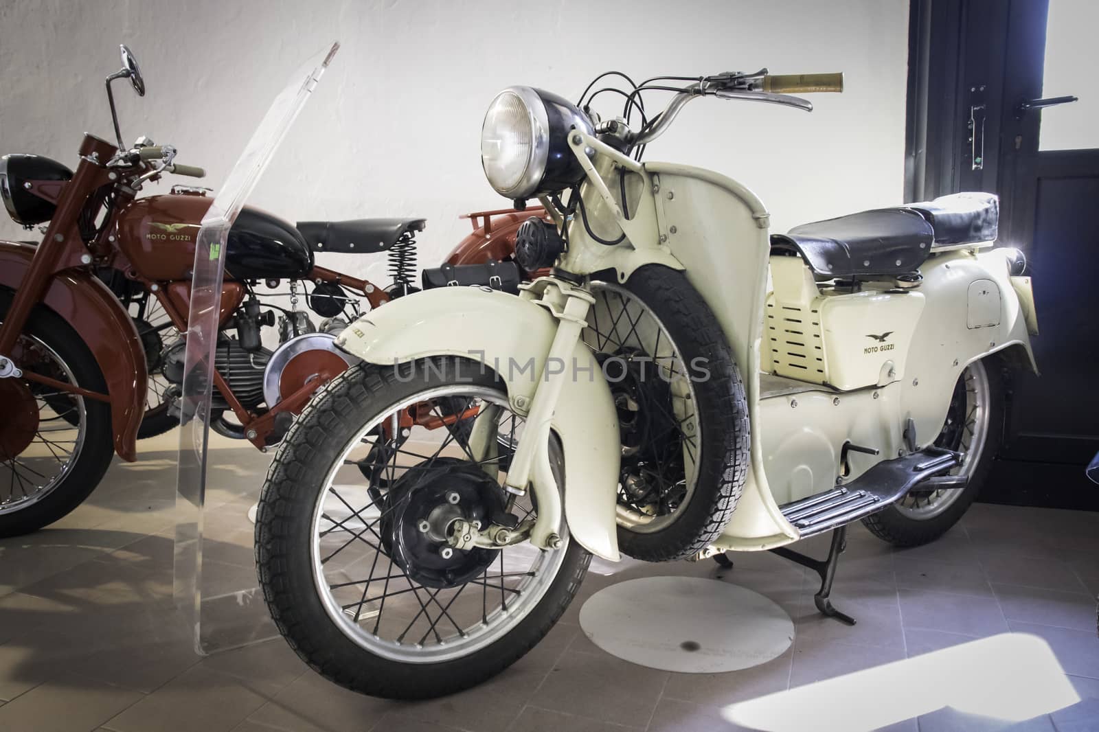 NEGRAR, ITALY - APRIL 6: Motoclub Valpolicella during the "Palio del Recioto" organizes an exhibition of vintage motorcycles in Negrar on Monday, April 6, 2015. Enthusiasts from all over Italy.