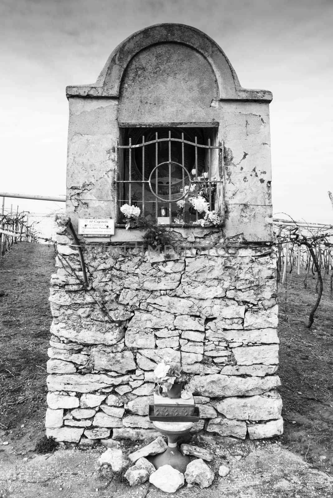 Italian traditional votive temple in the countryside.