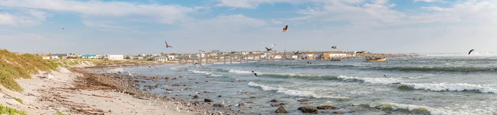 HONDEKLIPBAAI, SOUTH AFRICA - AUGUST 14, 2015: Panorama of Hondeklipbaai (dog stone bay), a small town on the Atlantic coast