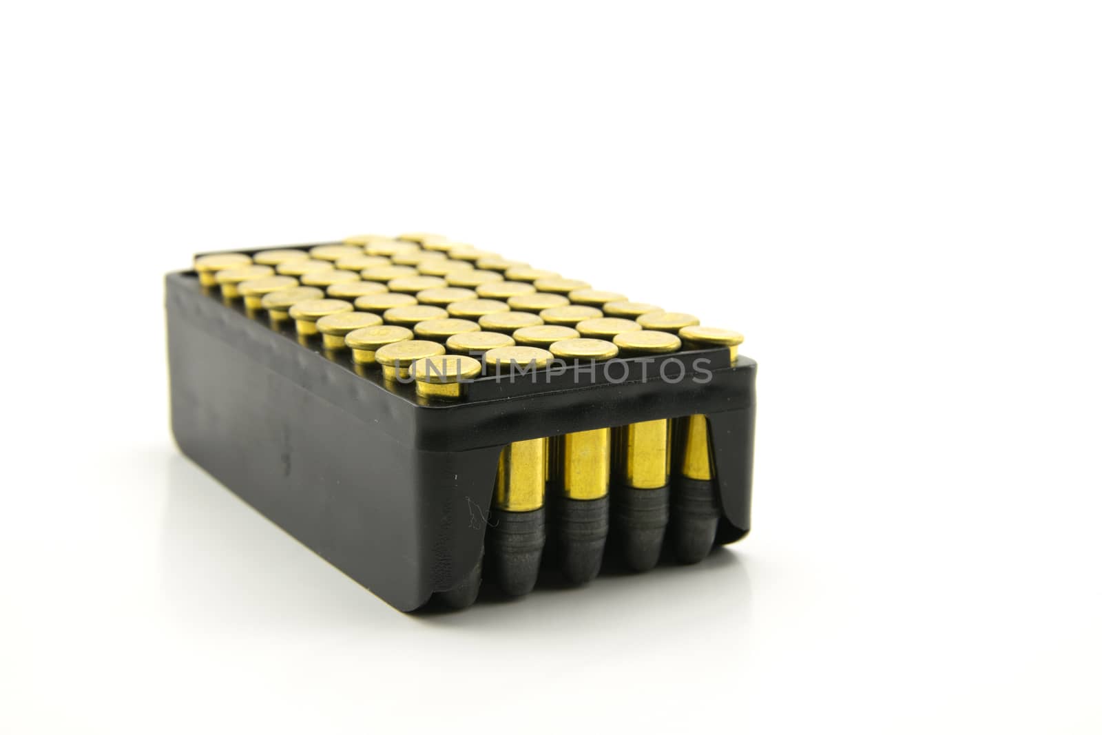 Package of 50 golden hollow point ammunition in caliber .22