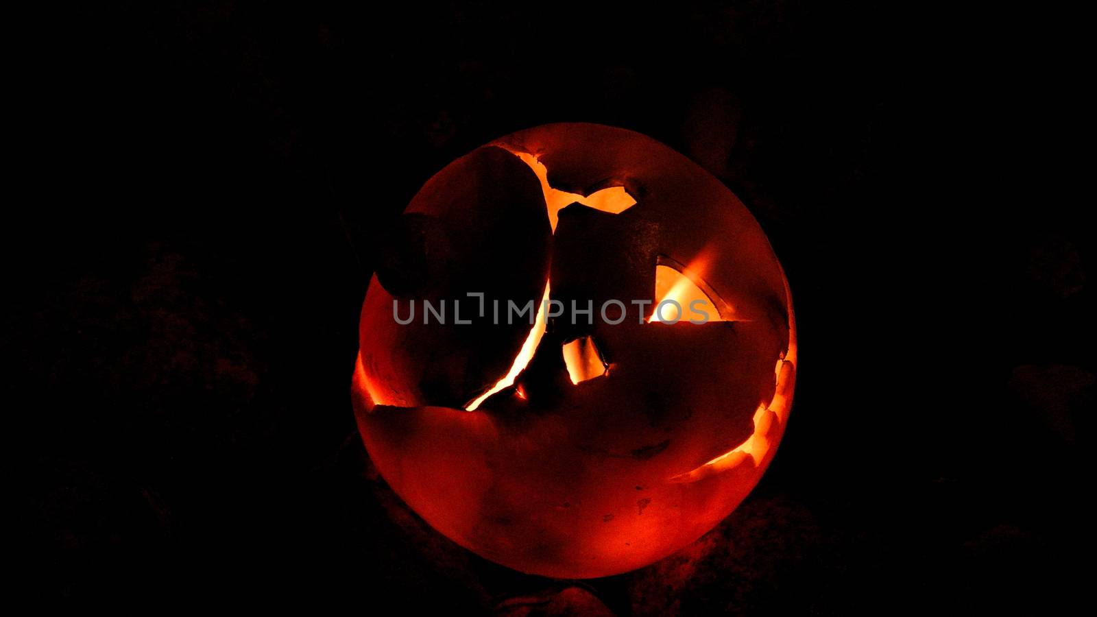 Lantern created with halloween pumpkin 