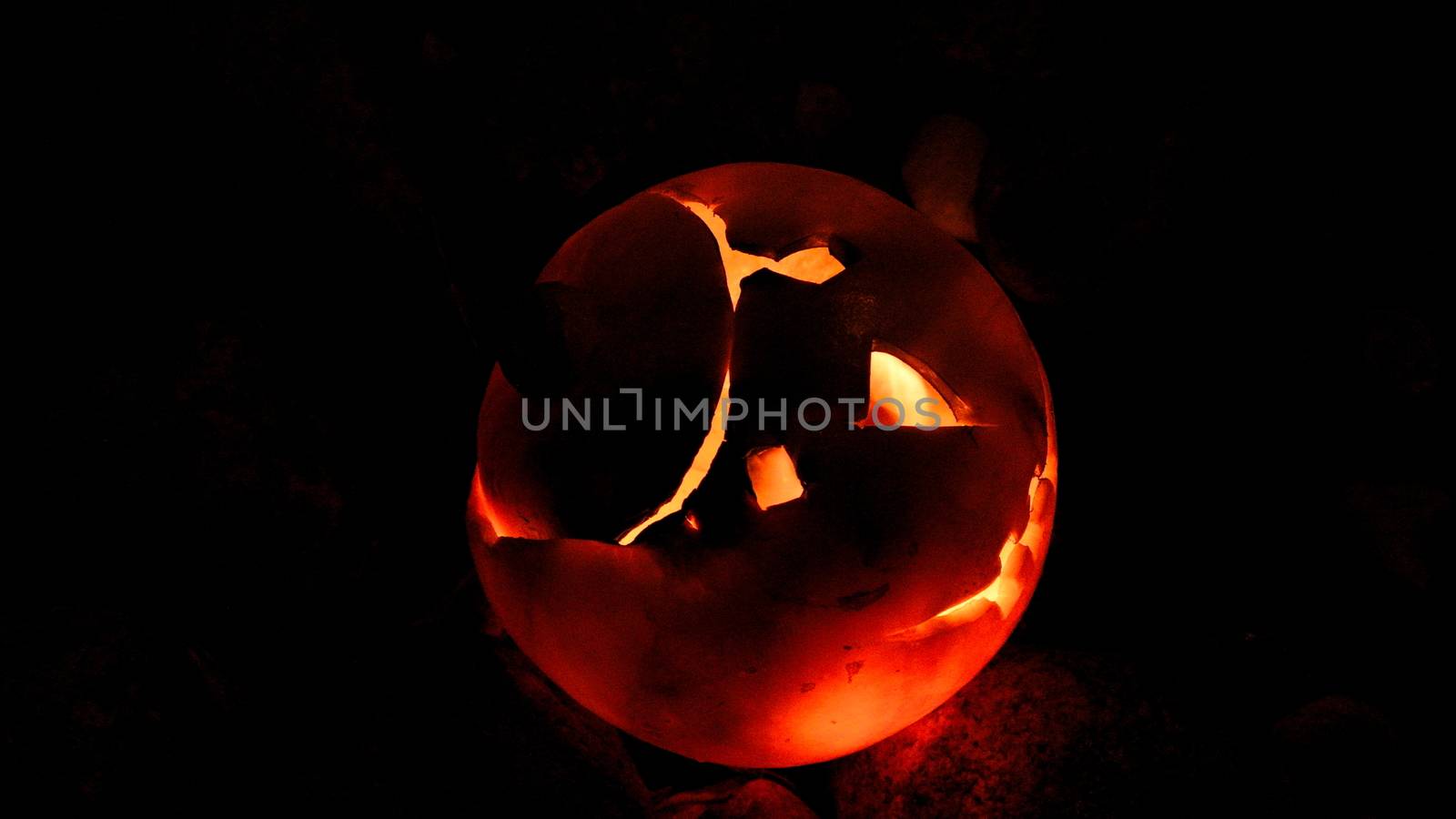 Lantern created with halloween pumpkin 