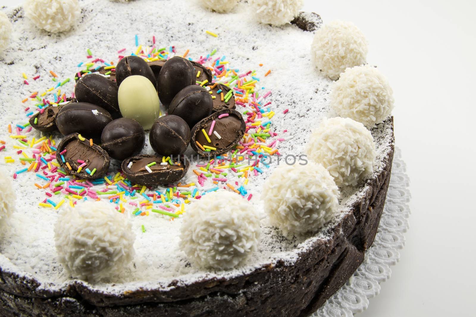 ricotta and chocolate cake decorated with chocolate eggs by Isaac74