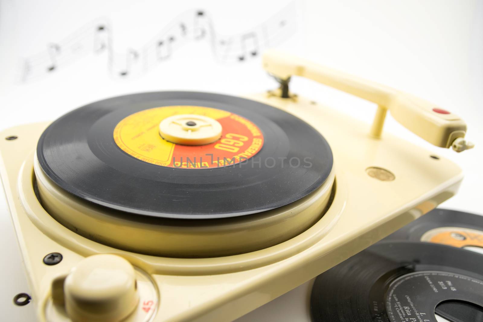 composition with vintage record player and records by Isaac74