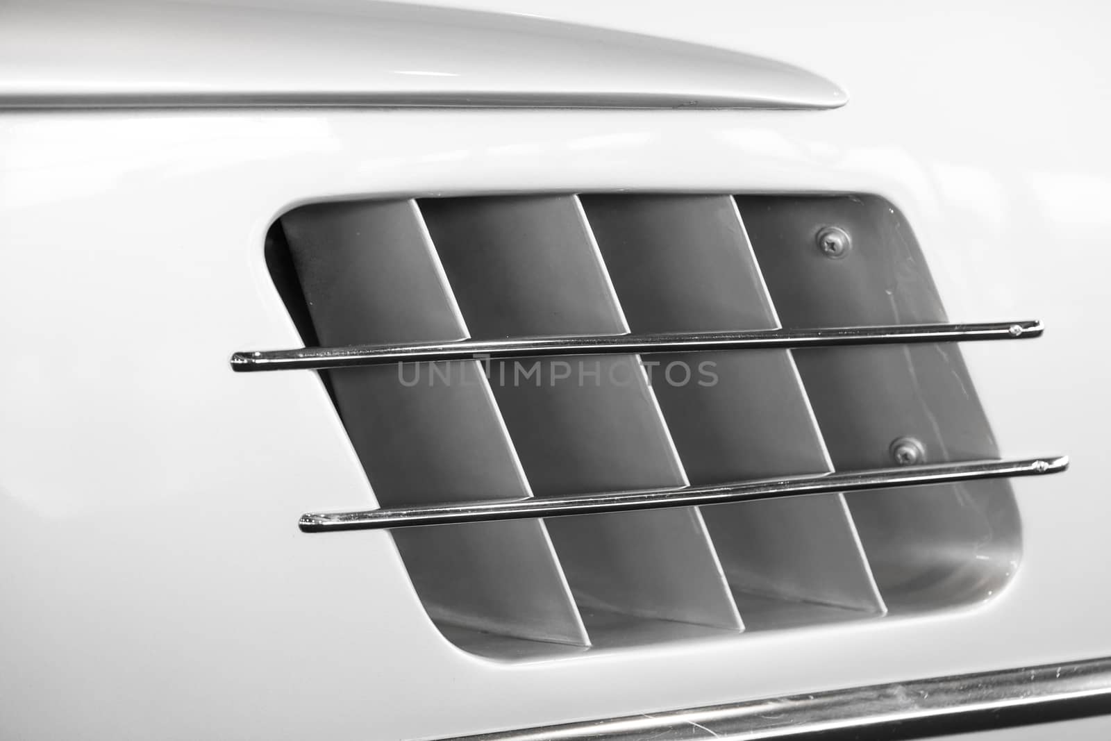 Detail of the air intake of a sports car