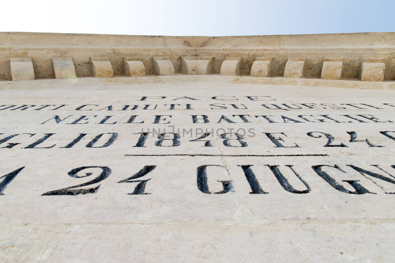 phrases engraved on commemorative monument