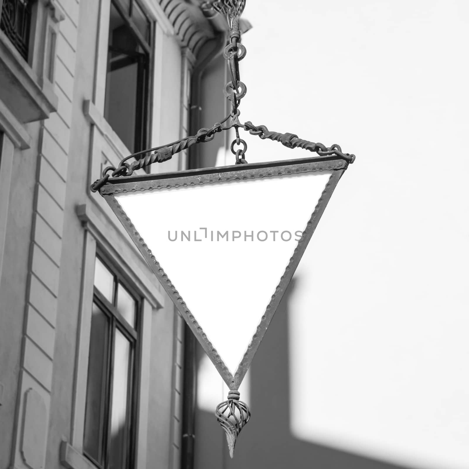 triangle hotel sign white isolated. by Isaac74