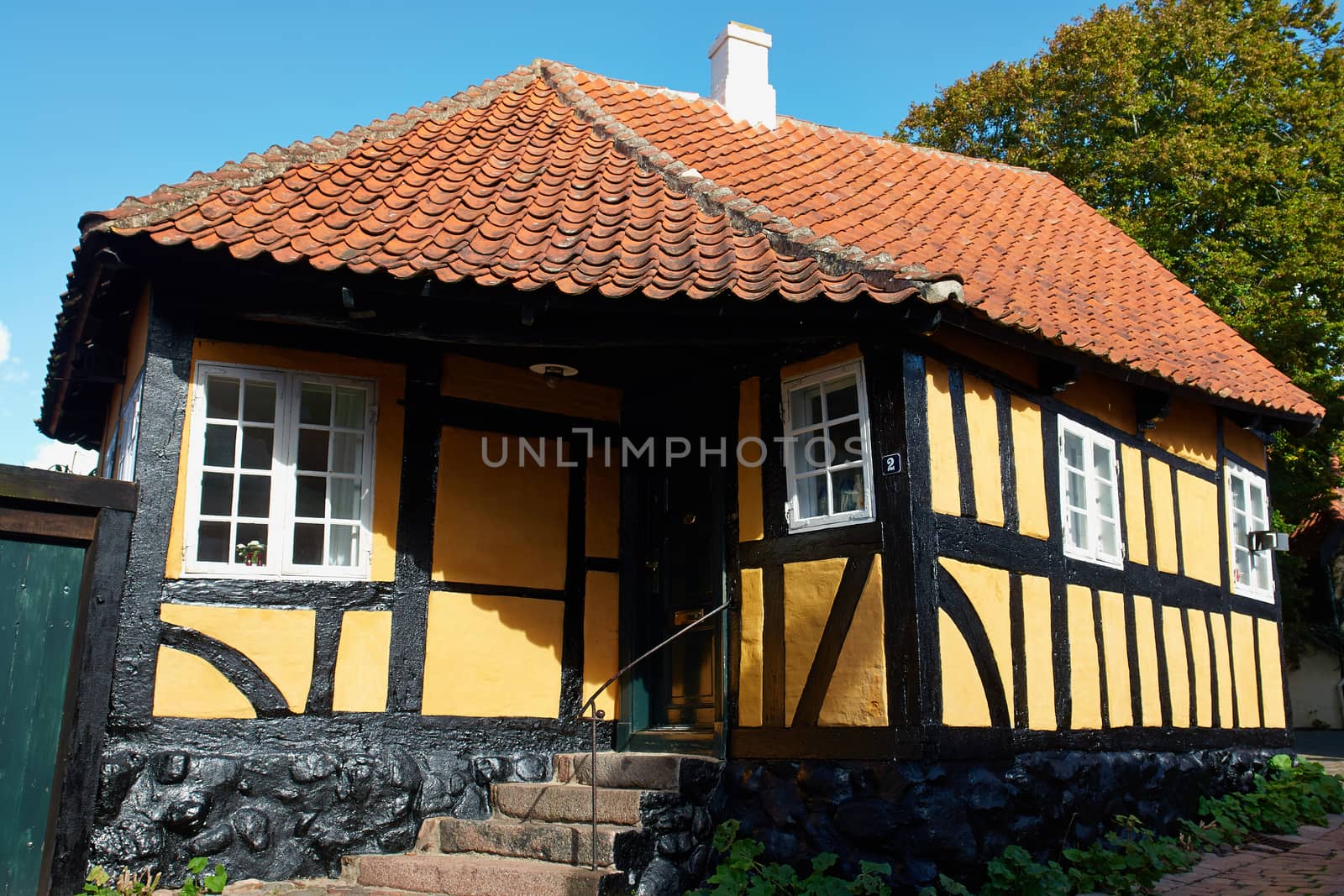 Traditional old classic style Danish house Faaborg Denmark