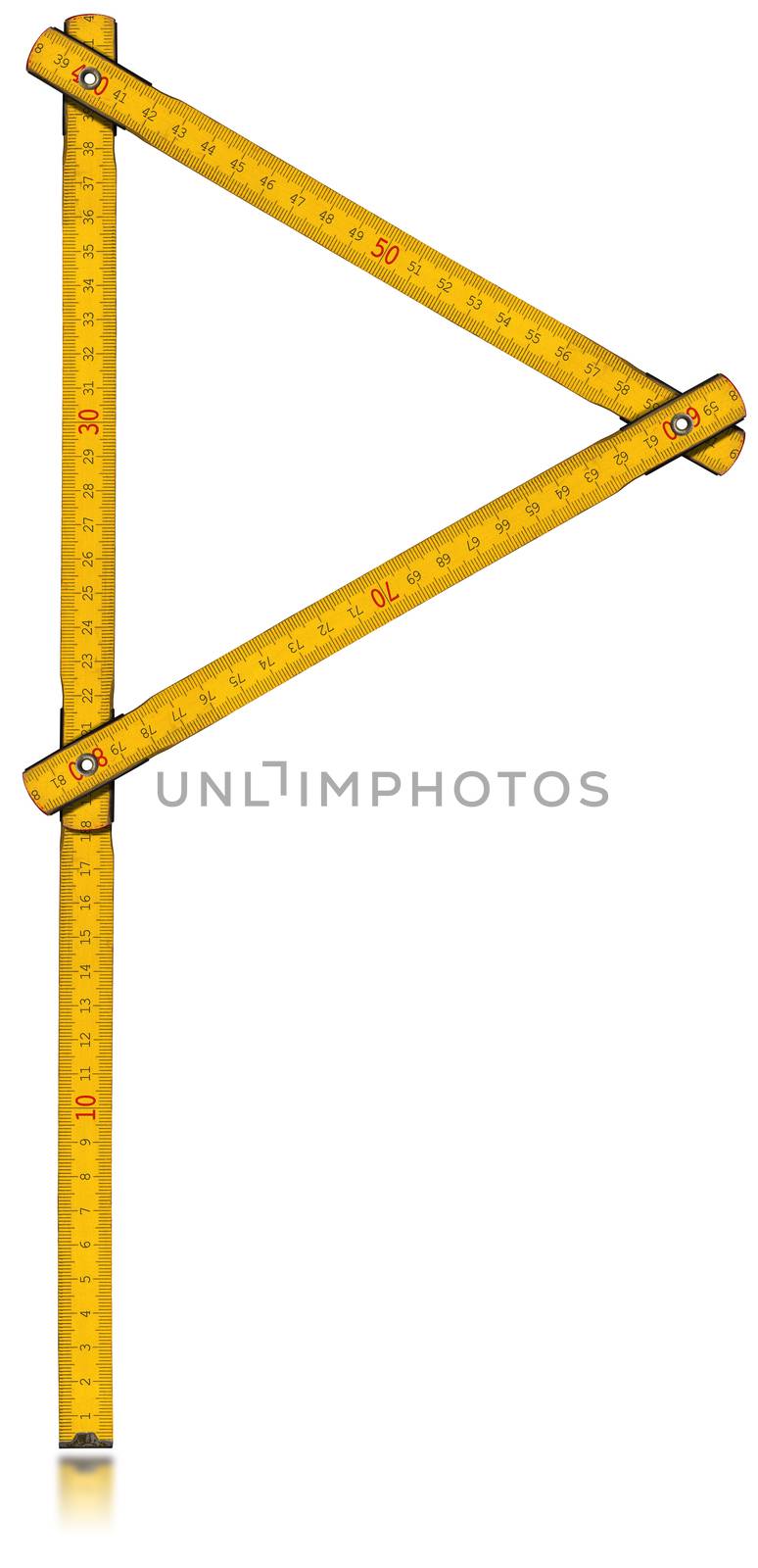 Font P - Old Yellow Meter Ruler by catalby