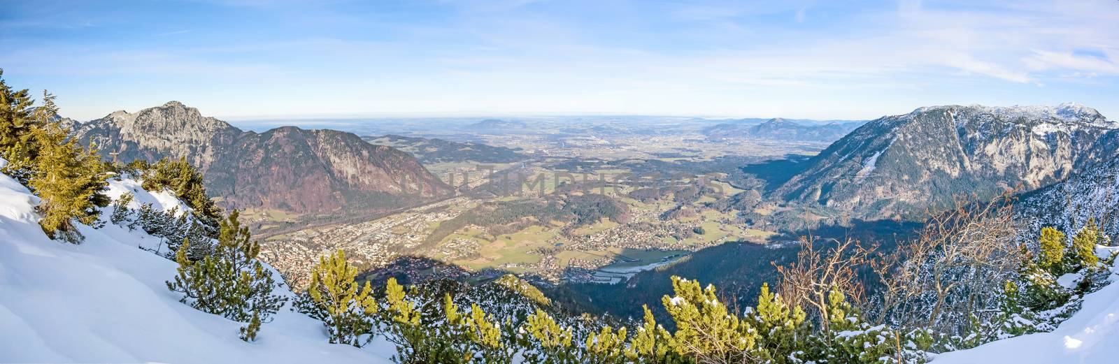 City of Bad Reichenhall, Germany - panorama view from mountain Predigtstuhl