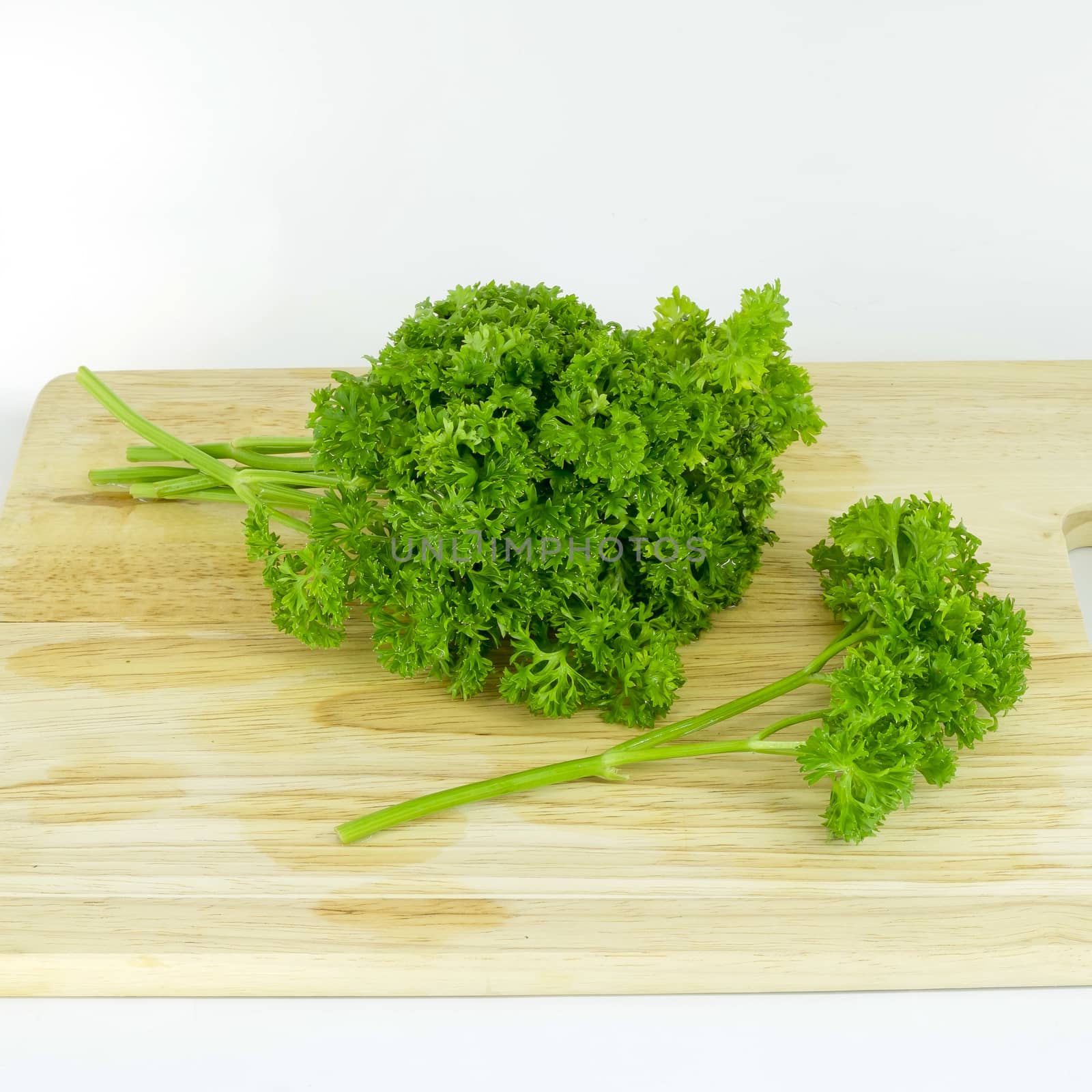 parsley on cutting board