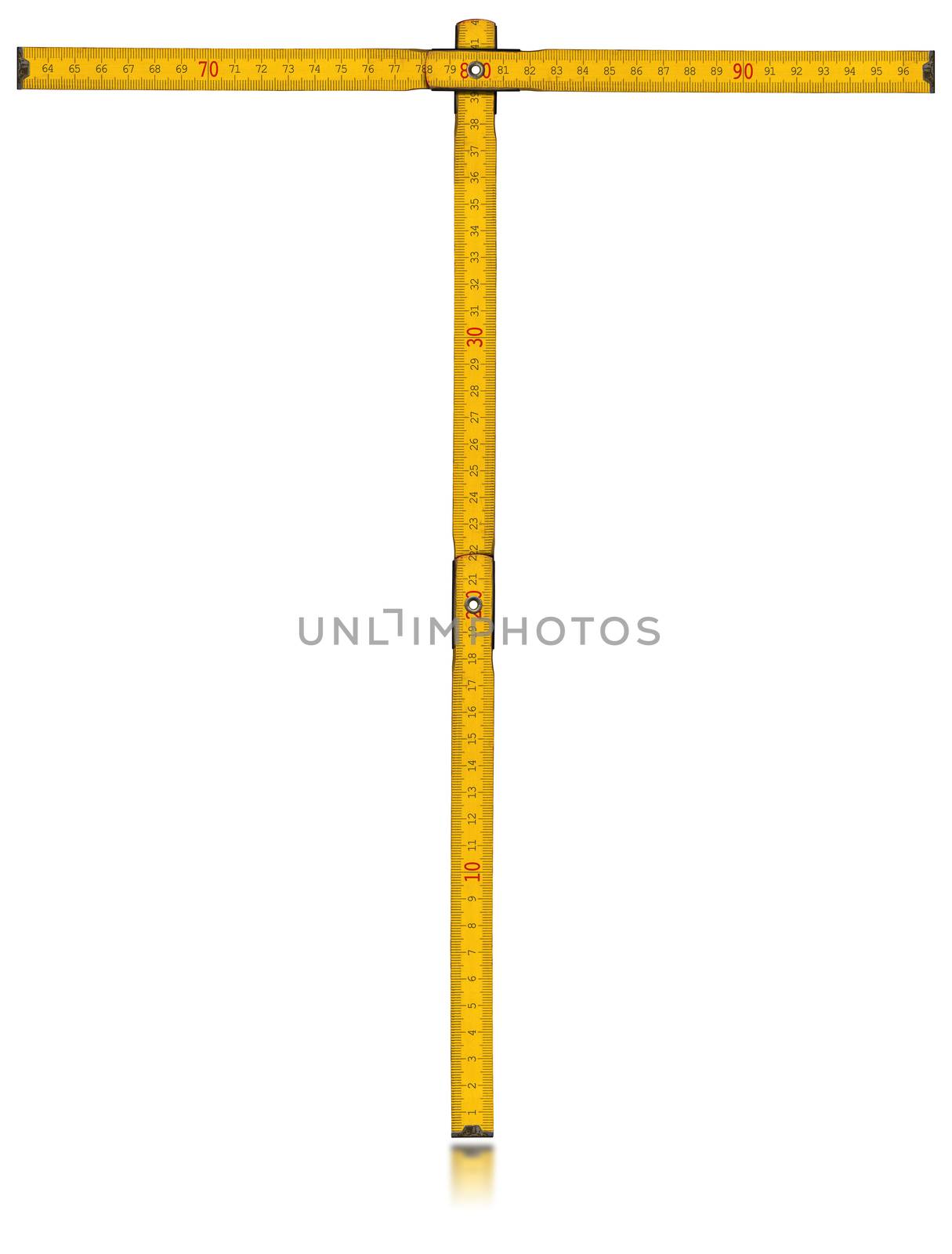 Font T - Old Yellow Meter Ruler by catalby