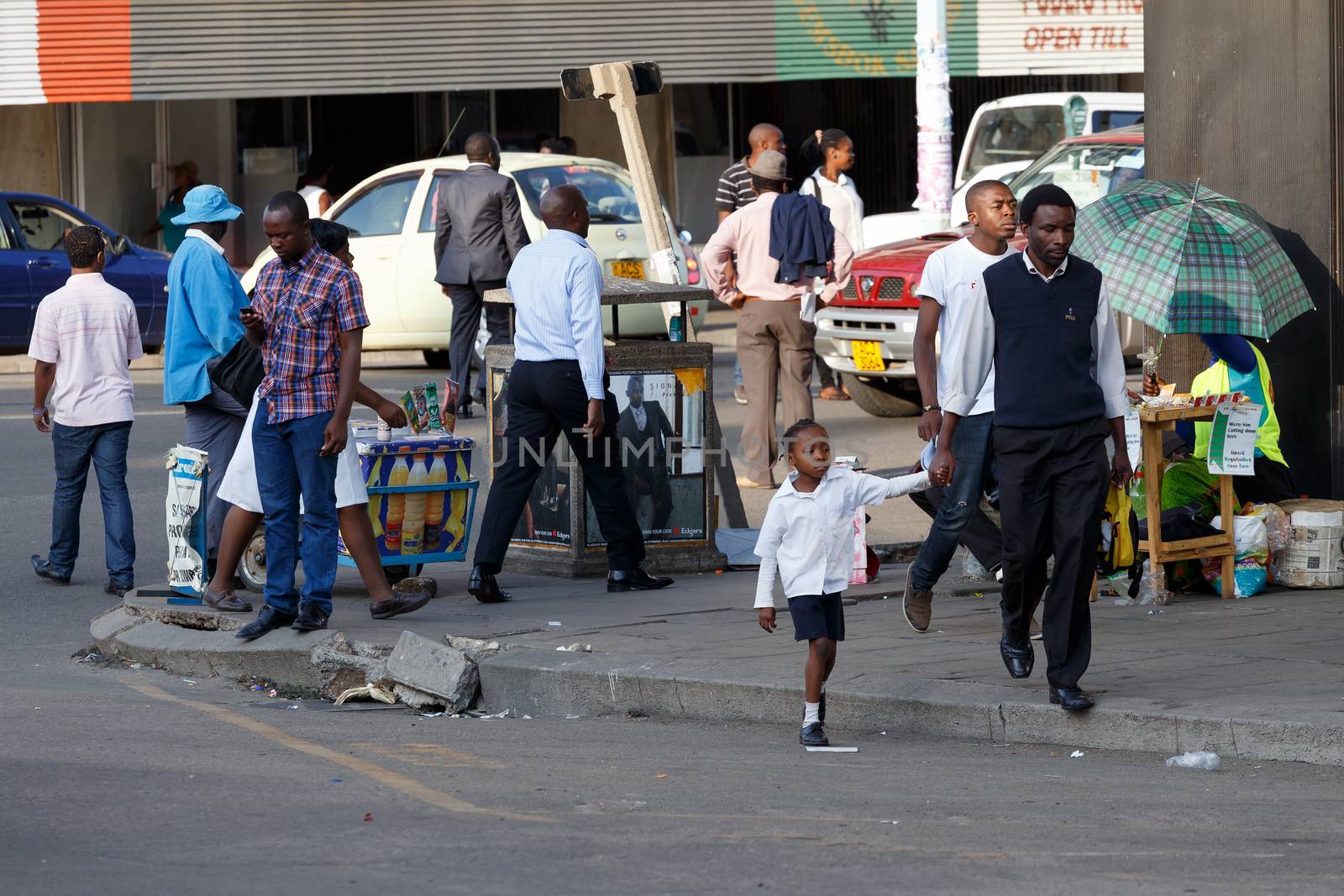 ZIMBABWE, BULAWAYO, OCTOBER 27: Peoples on street in the second largest city in Zimbabwe, October 27, 2014, Zimbabwe