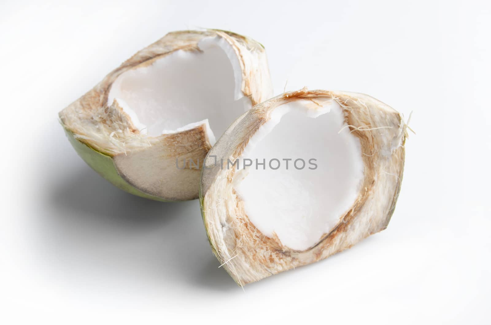 Half green coconut isolated by pixbox77