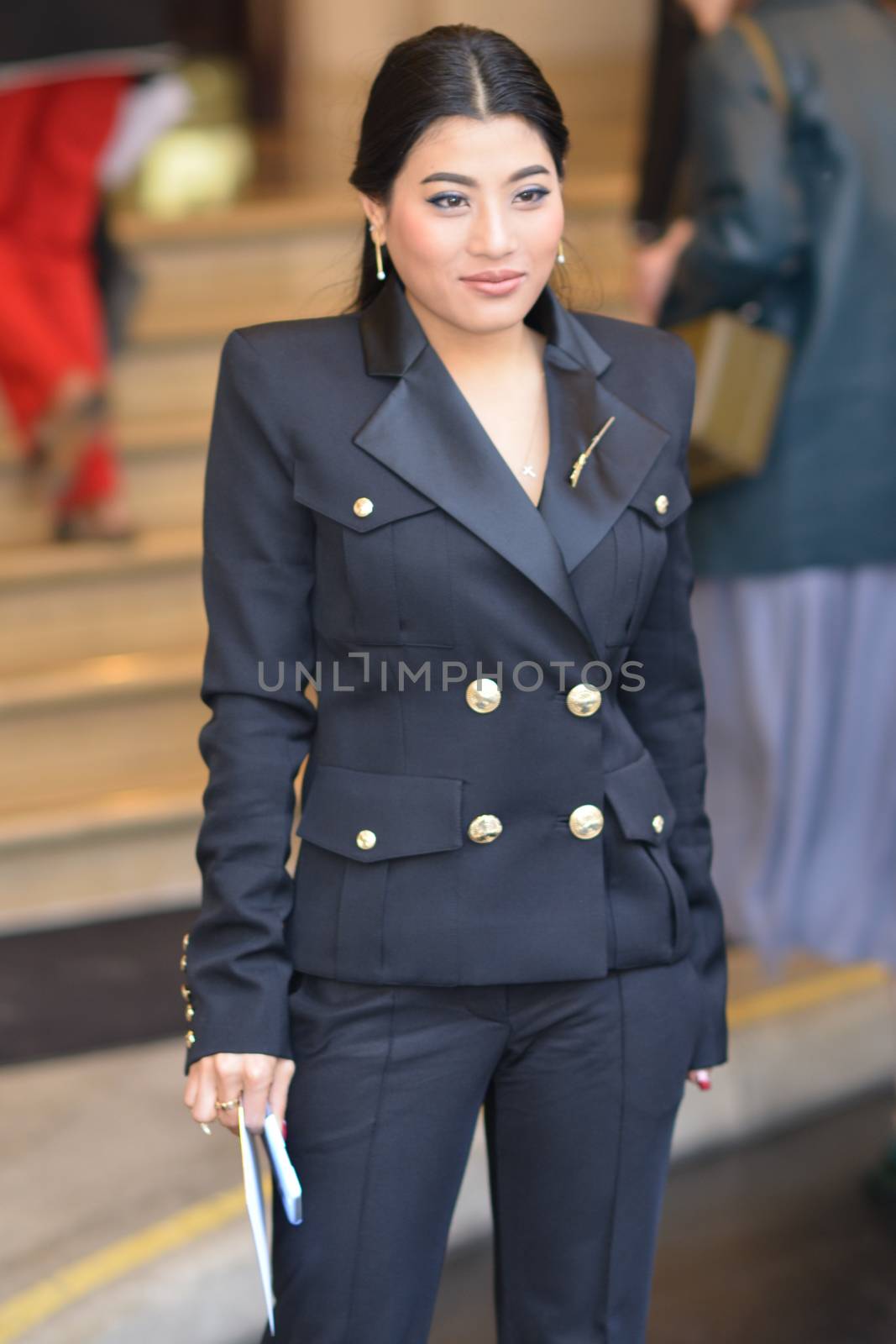 FRANCE, Paris : Thailand princess Sirivannavari Nariratana enters InterContinental hotel in Paris on October 1st, 2015 for Paris Fashion week. 