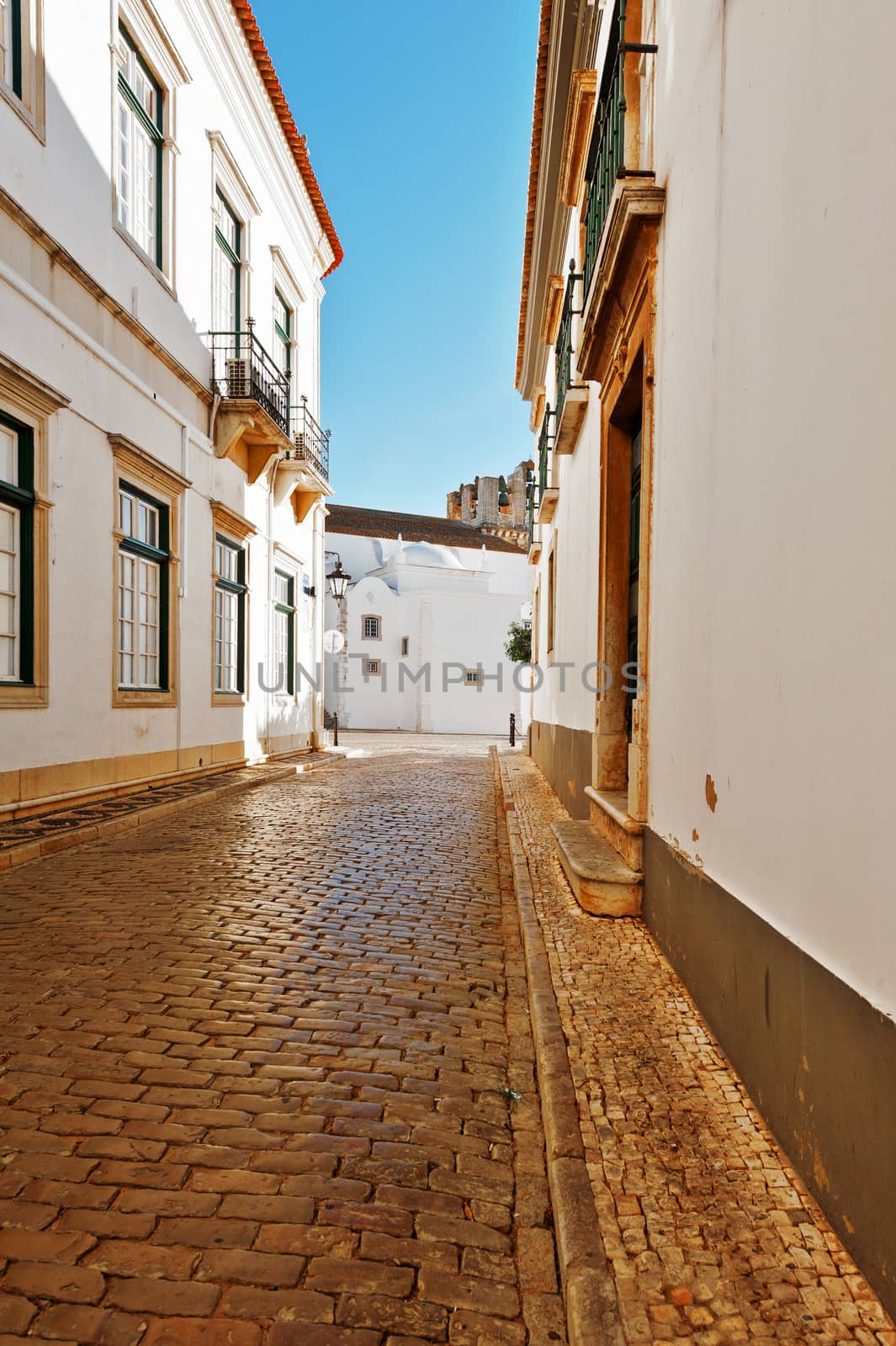 Narrow Street in the Medieval Portuguese City of Faro