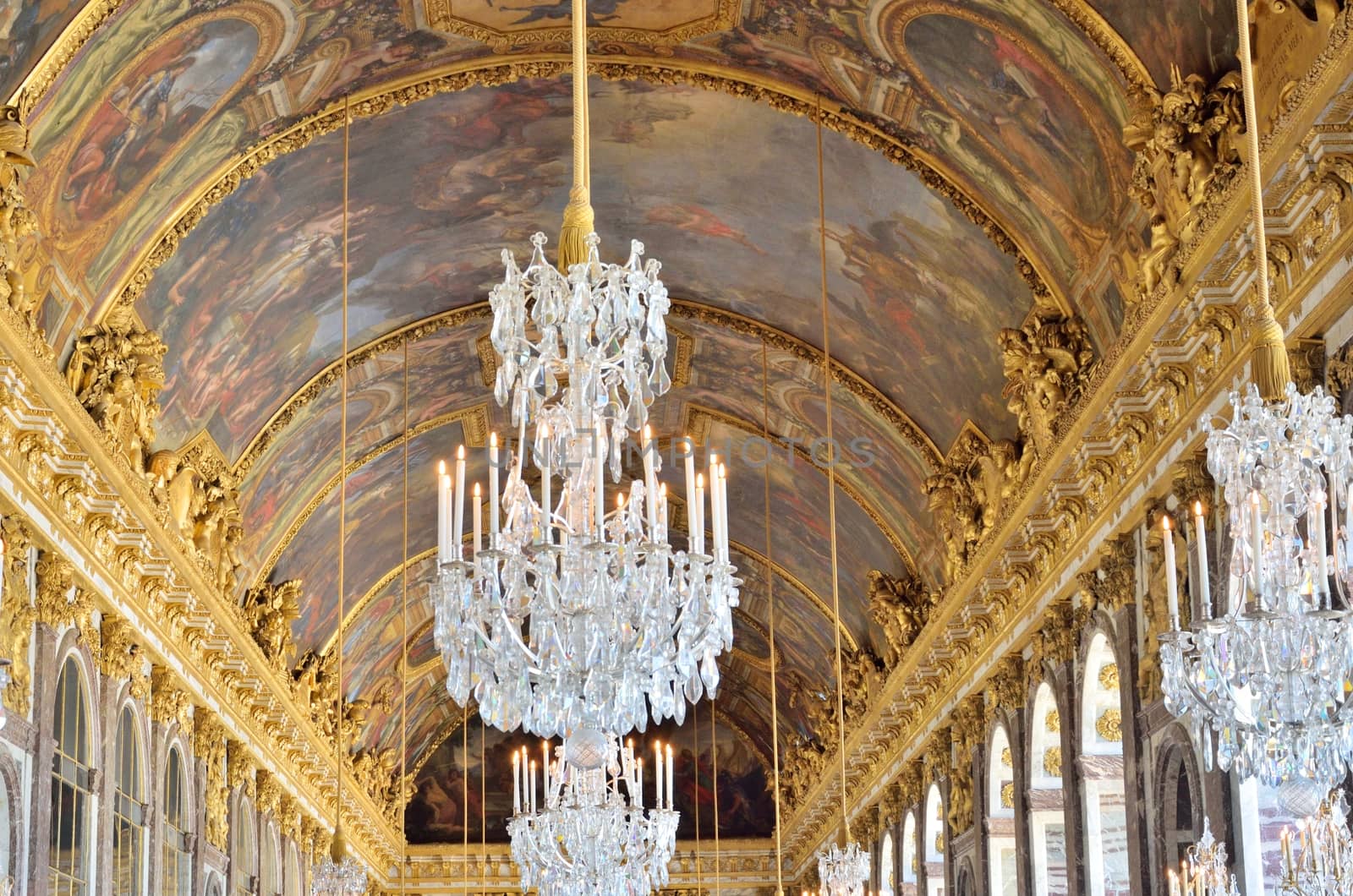 Grand Chandelier and ornate ceiling