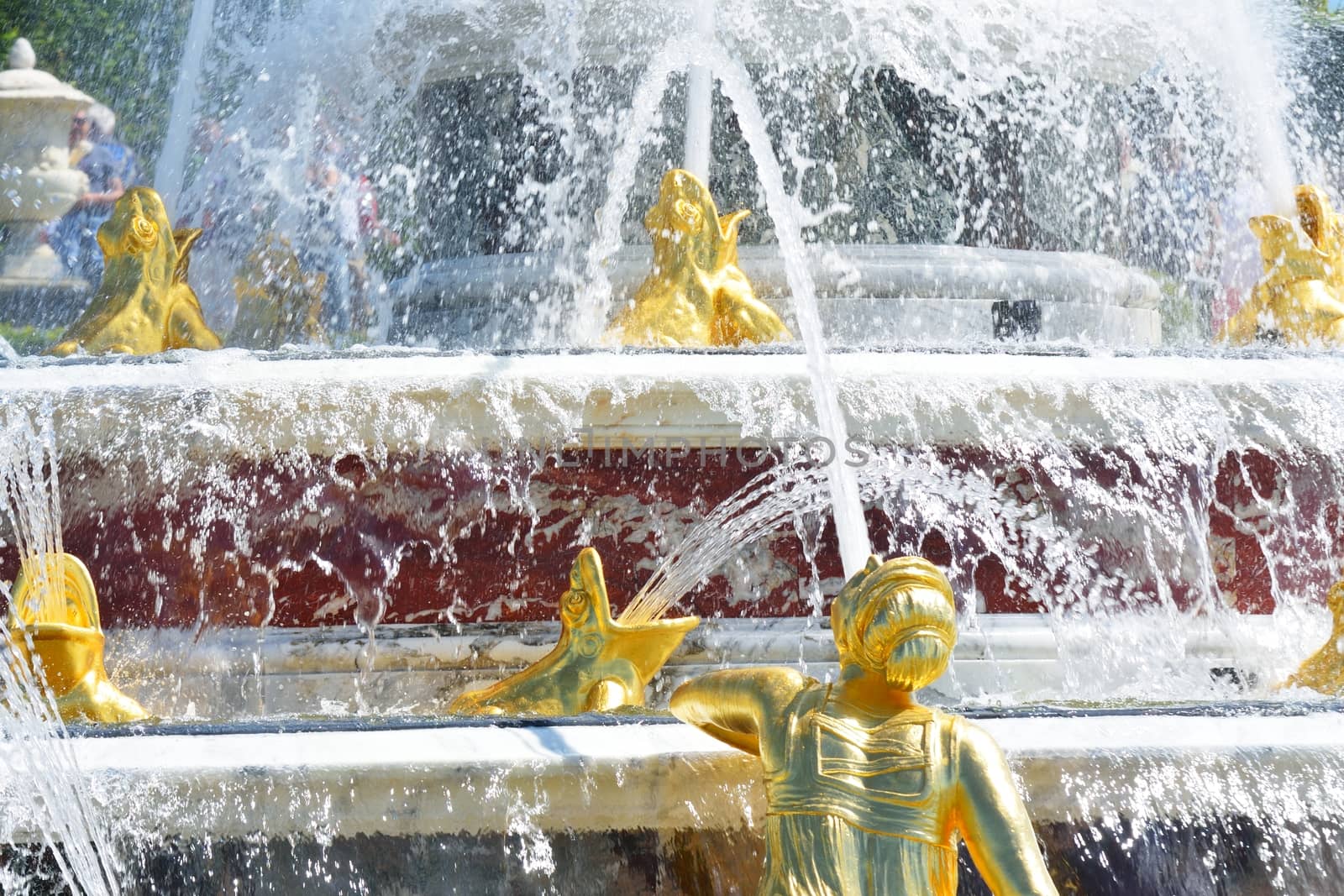 Detail of ornate gold fountain