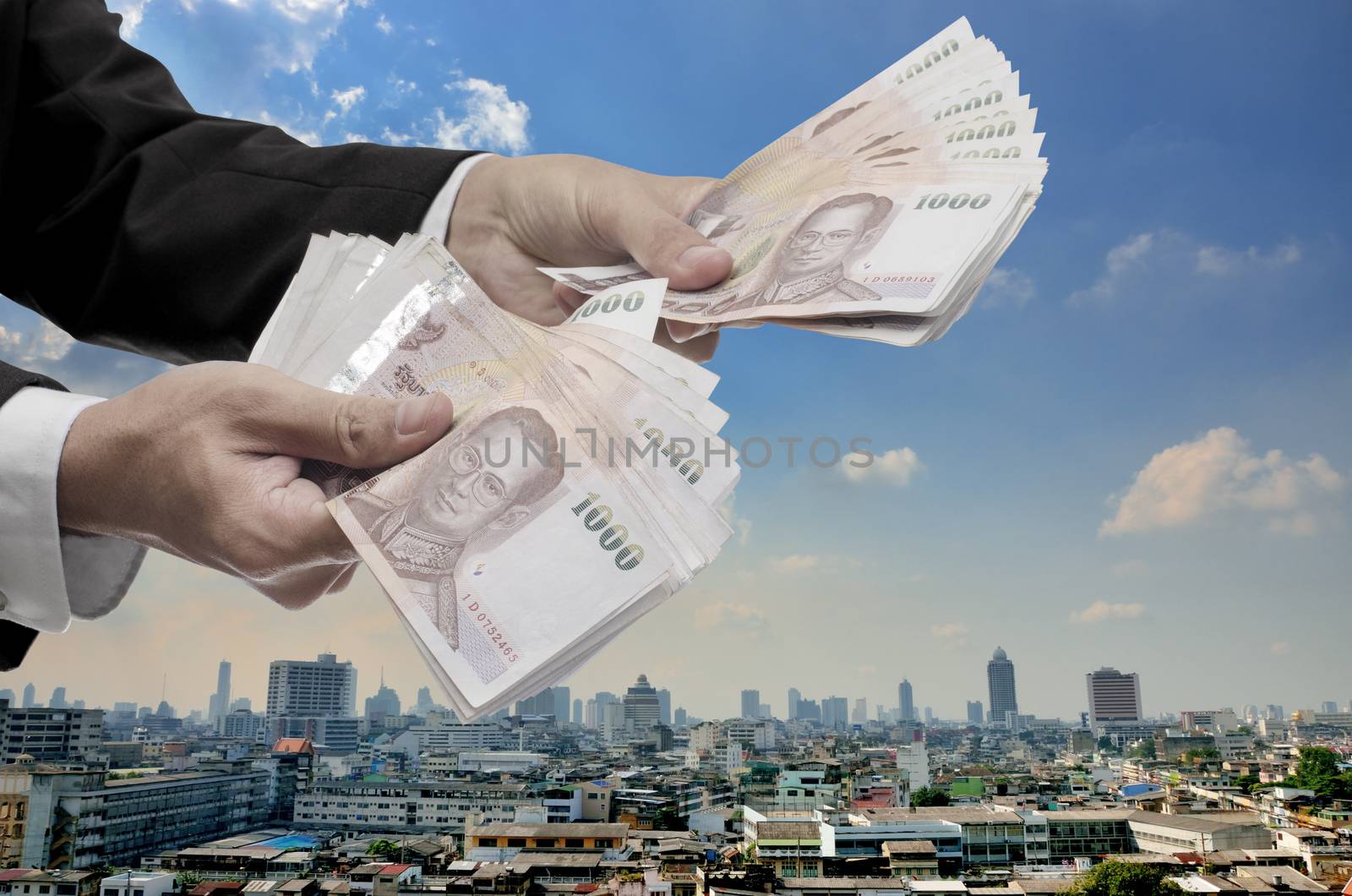 Economic capital injection concept, Businessman invest in capital by pixbox77