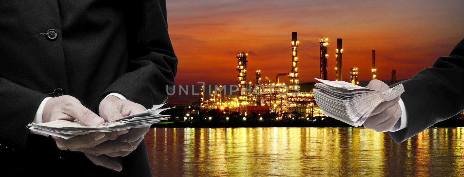 Make money from oil refinery business concept by pixbox77