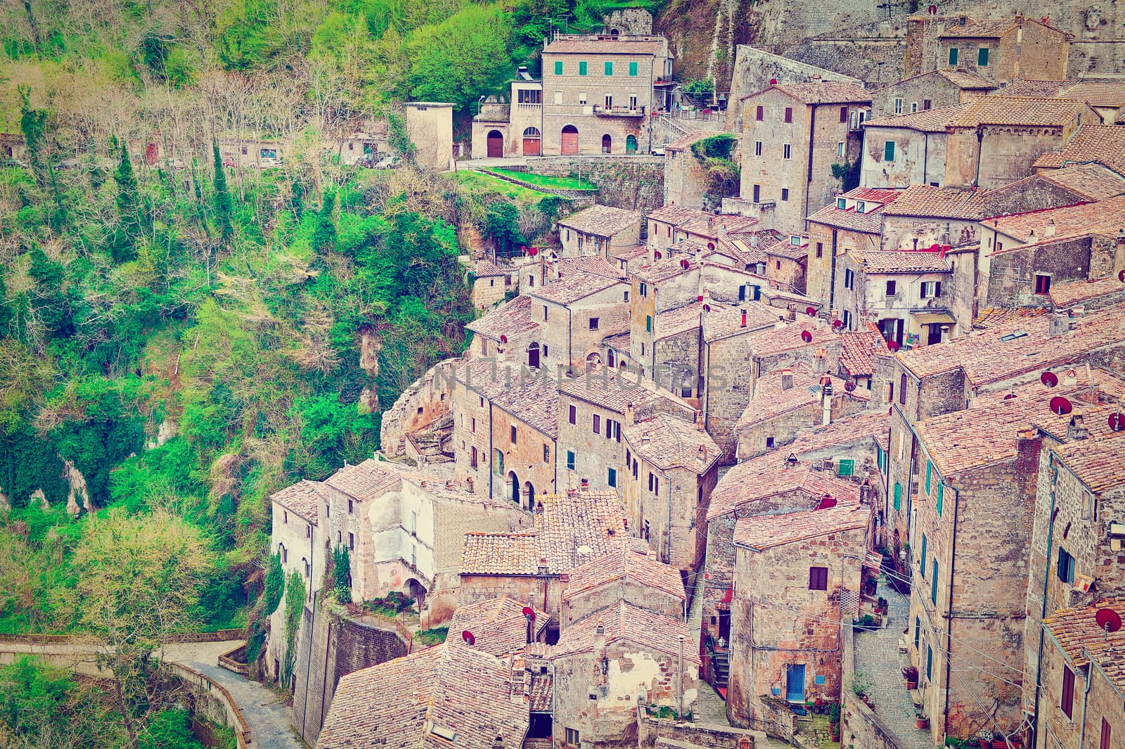Bird's Eye View of the City of Sorano, Instagram Effect