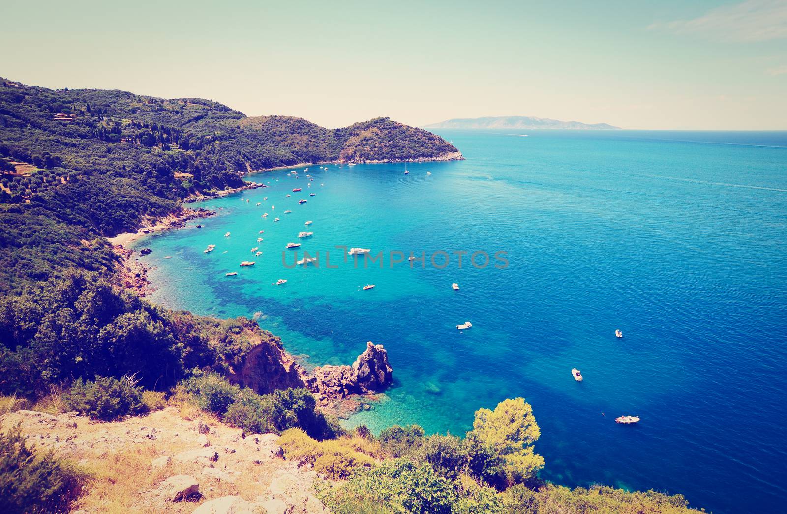 Italian Seascape with  Indented Coastline, Instagram Effect