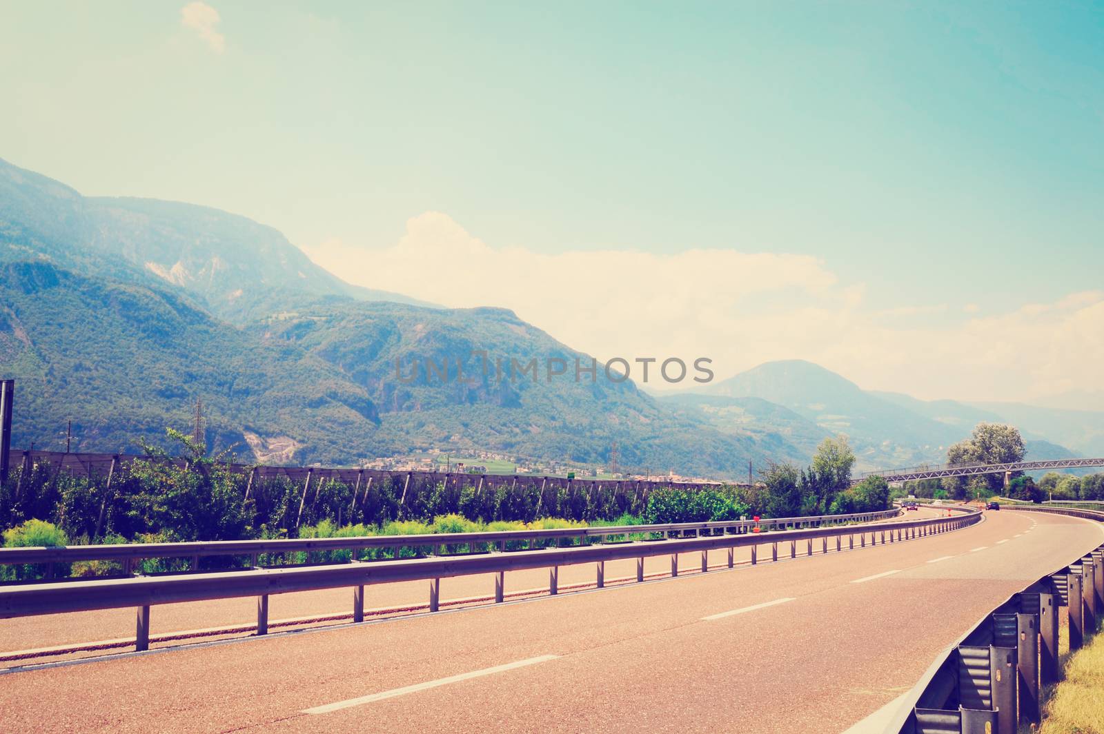  Asphalt Road in the Alps, Instagram Effect