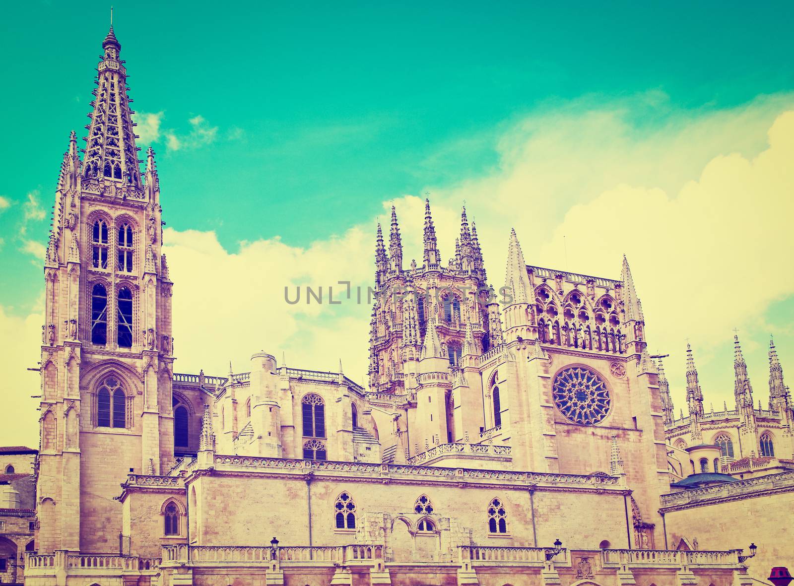 Gothic Cathedral in Burgos, Spain, Instagram Effect
