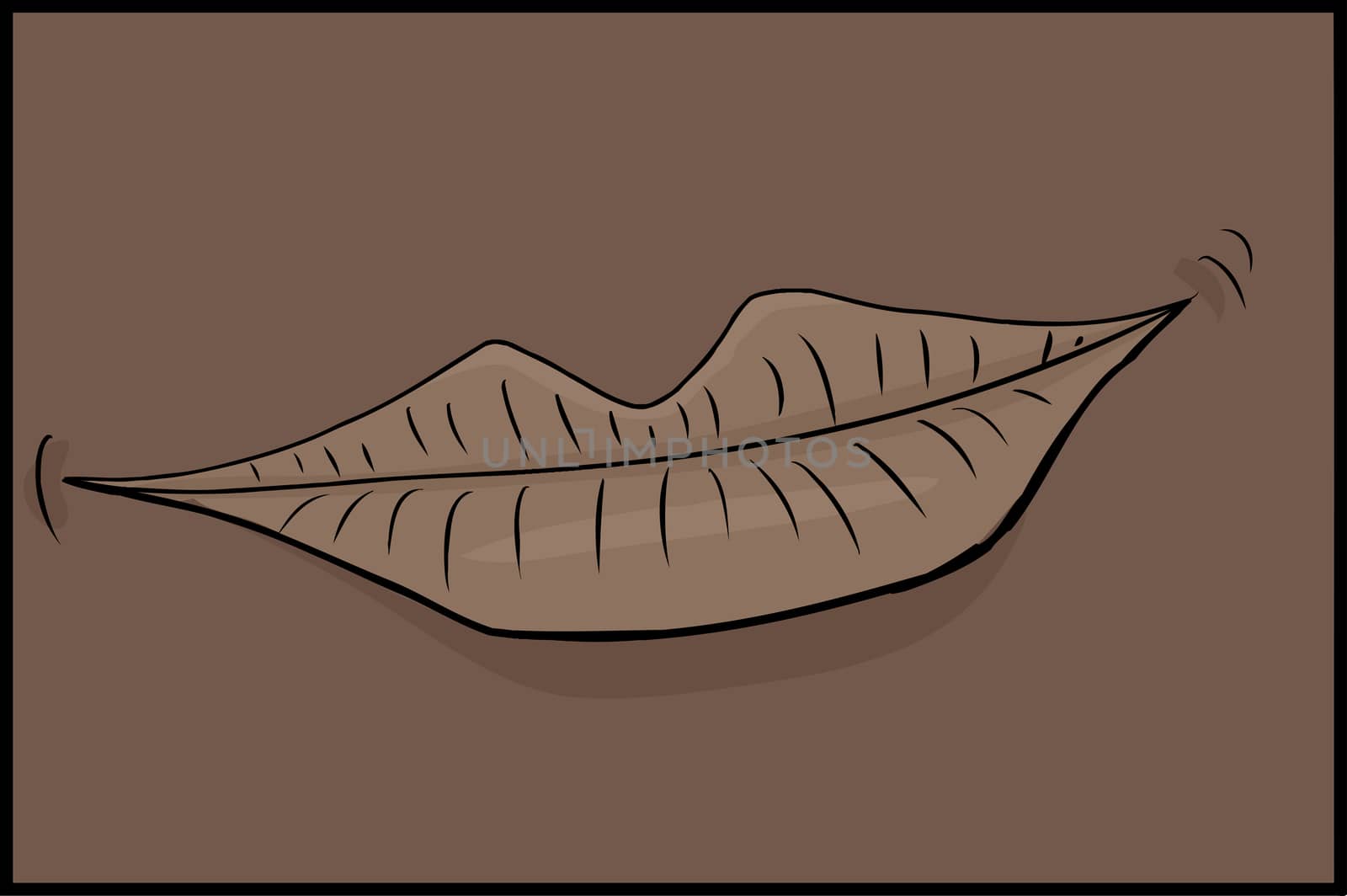 Close up cartoon of grinning human lips