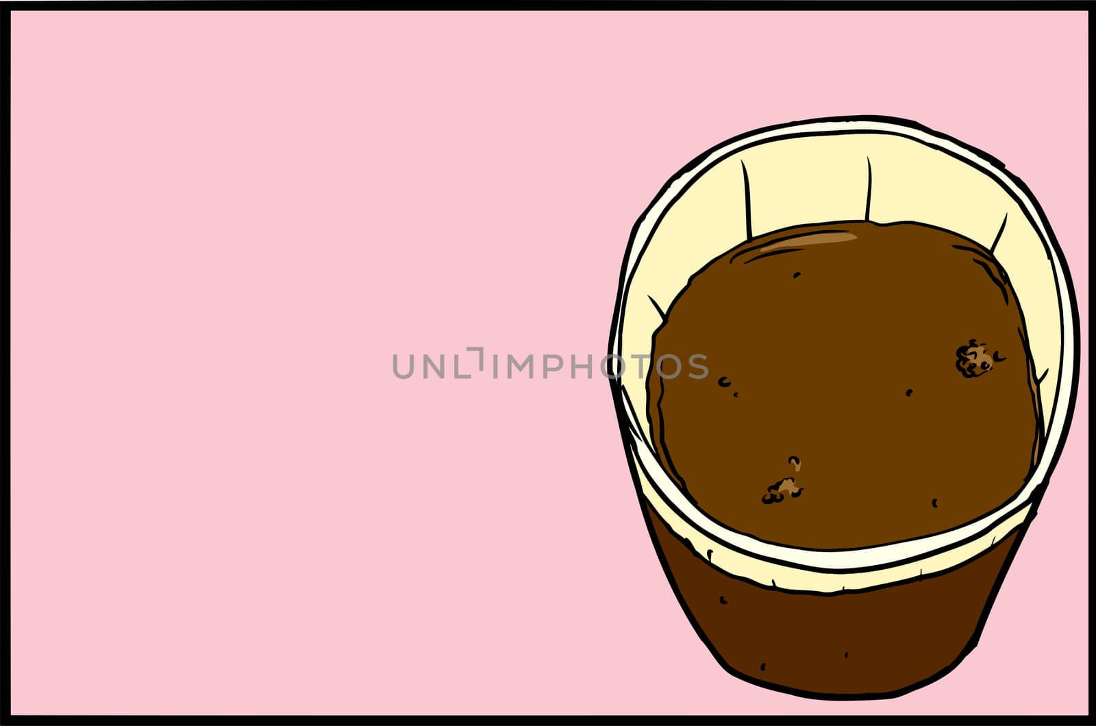 Cartoon of single glass cup full with drink