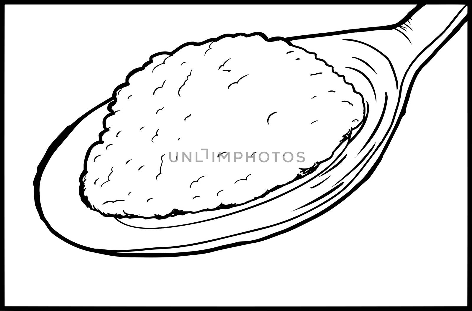 Outline illustration of spoon with sugar inside