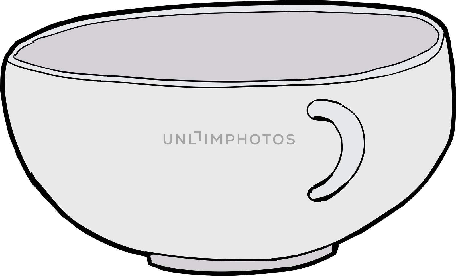 Single empty teacup illustration over white background