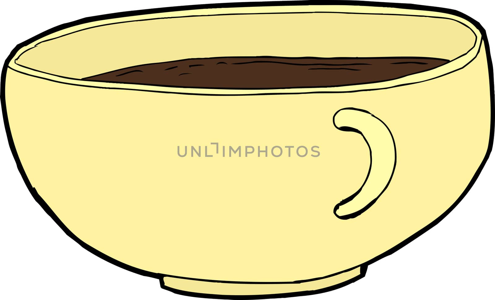 Isolated cartoon full cup of coffee over white
