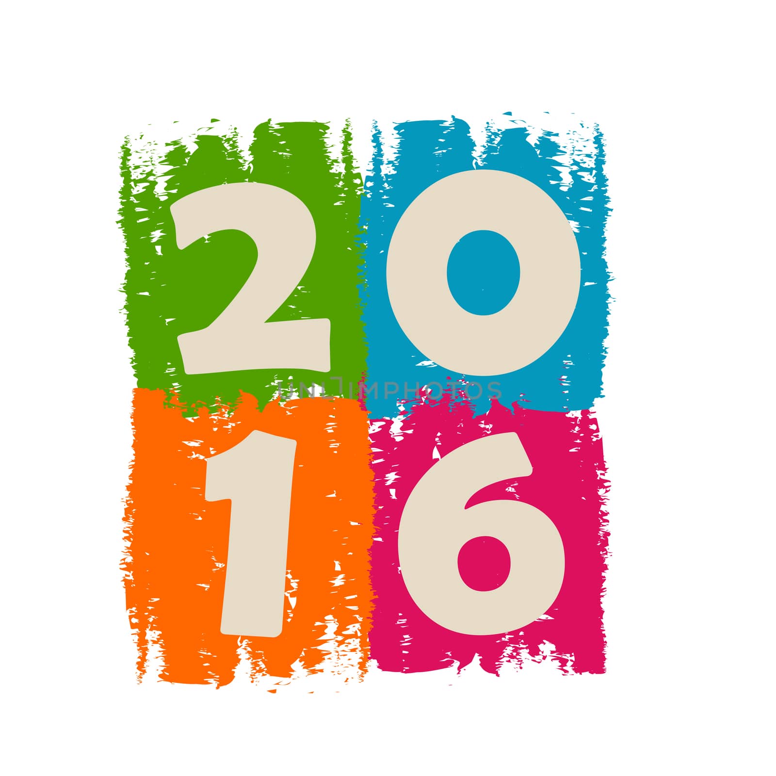 new year 2016 in drawn colorful banner by marinini