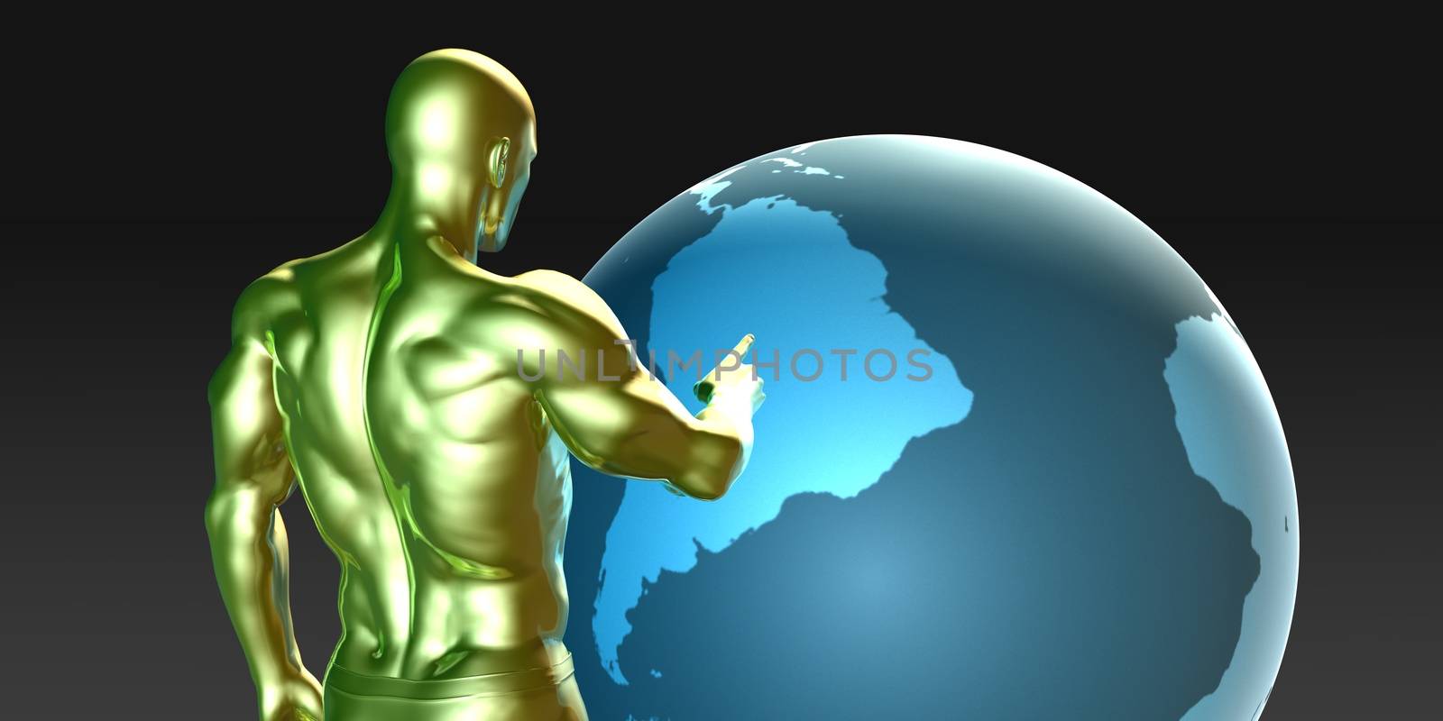 Businessman Pointing at South America Business Investment