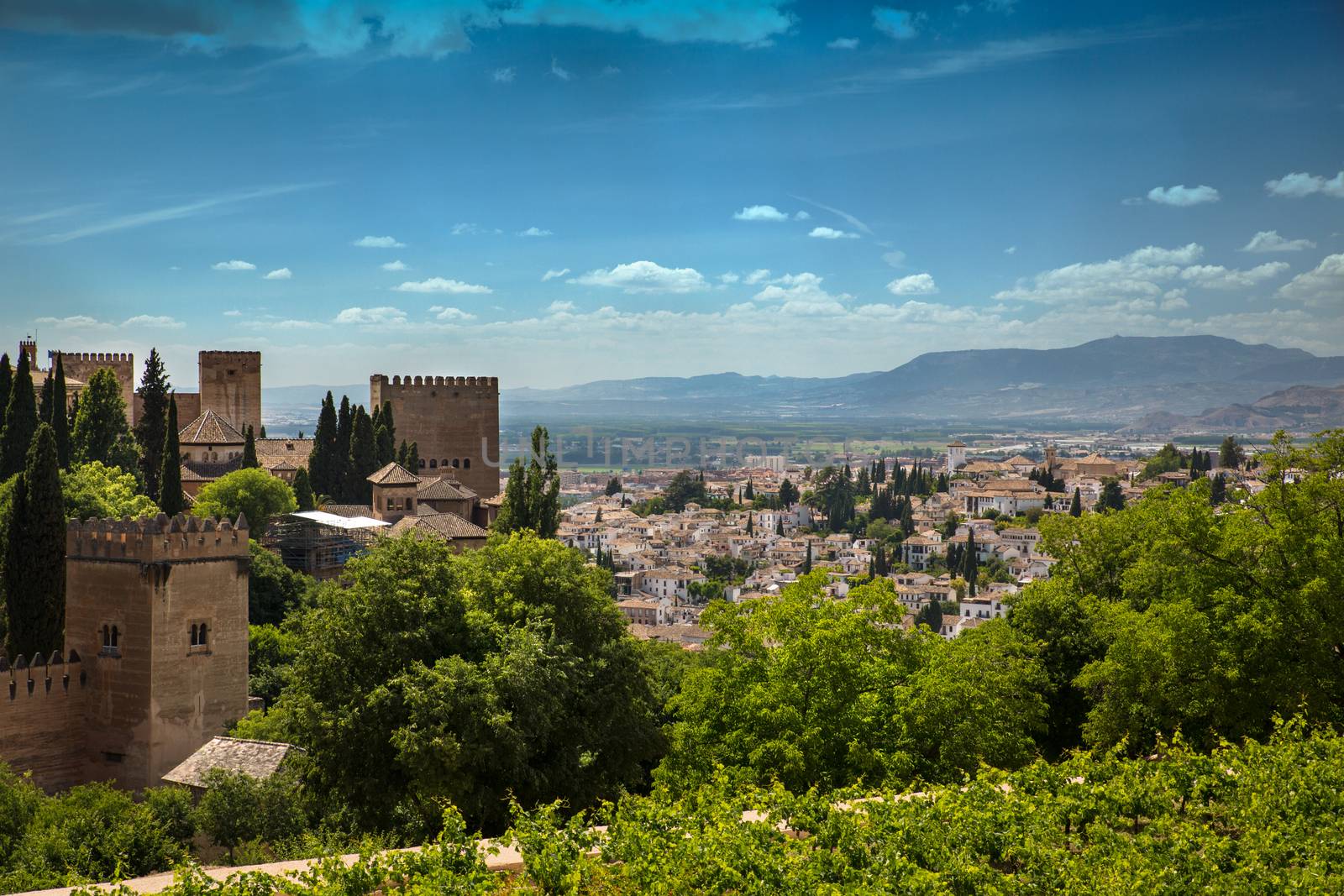 View to Granada city from Alhambra, Andalusia, Spain by fisfra