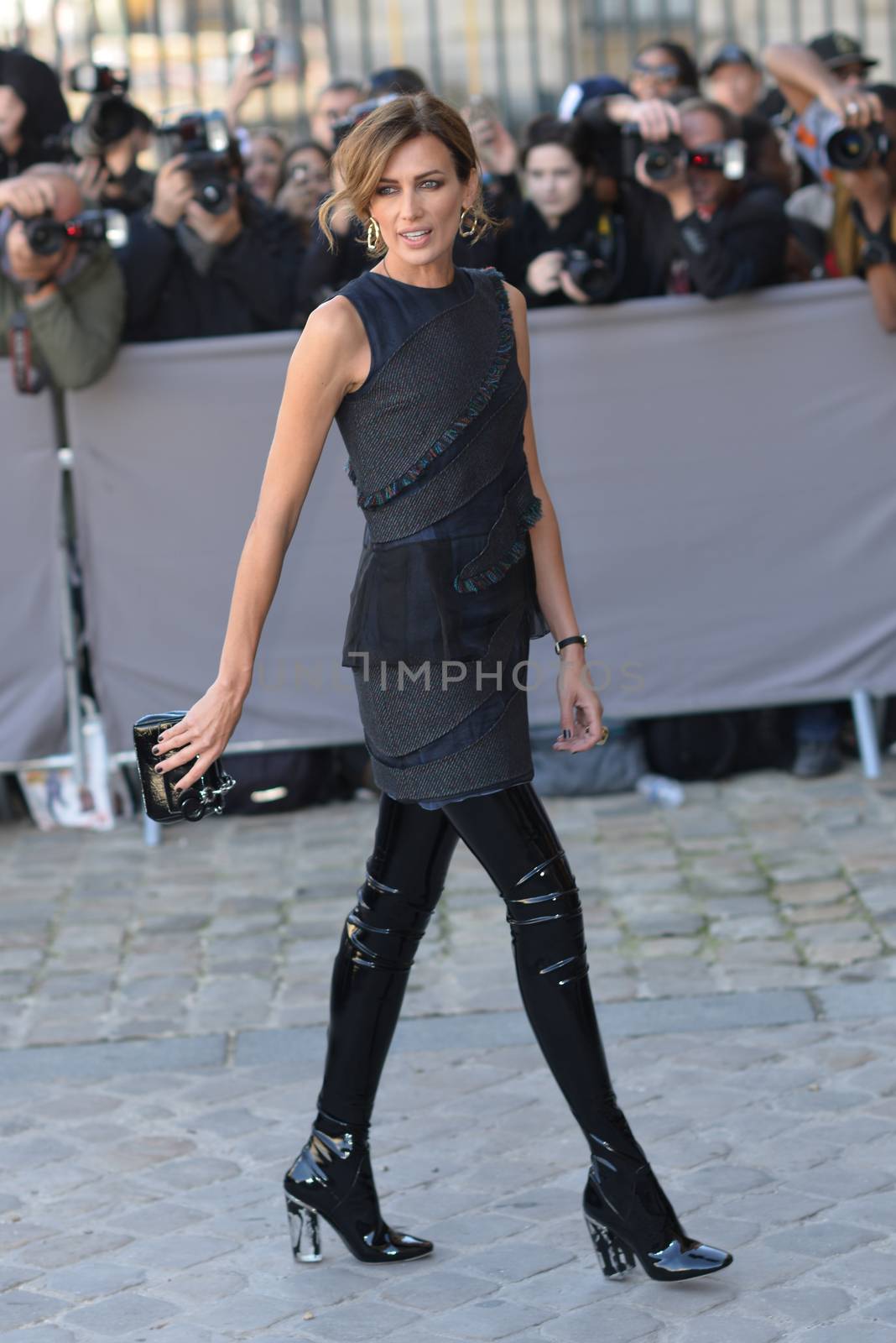 FRANCE, Paris: Nieves Alvarez is pictured as she arrives at Dior Fashion Show in Paris on October 2, 2015.