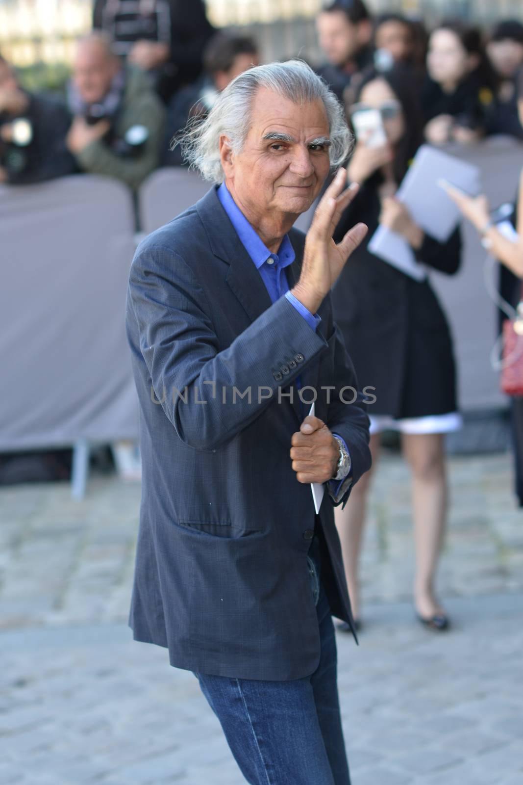 FRANCE, Paris: Patrick Demarchelir is pictured as he arrives at Dior Fashion Show in Paris on October 2, 2015.