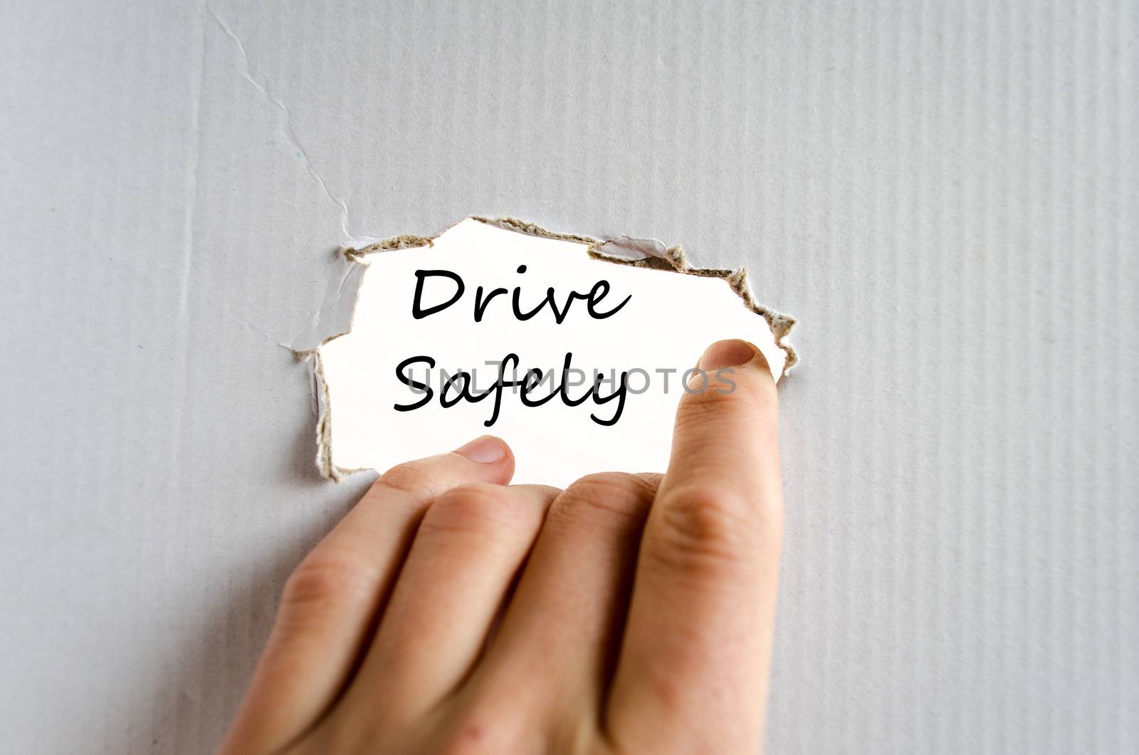 Drive safely text concept isolated over white background