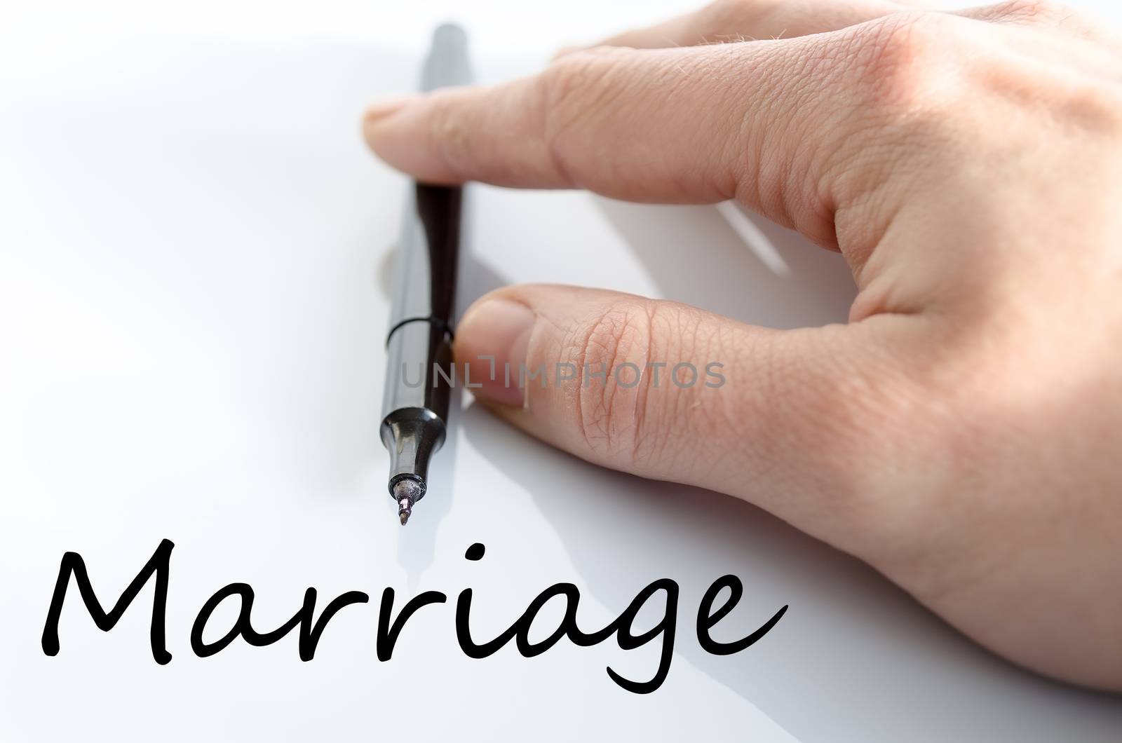 Marriage text concept isolated over white background