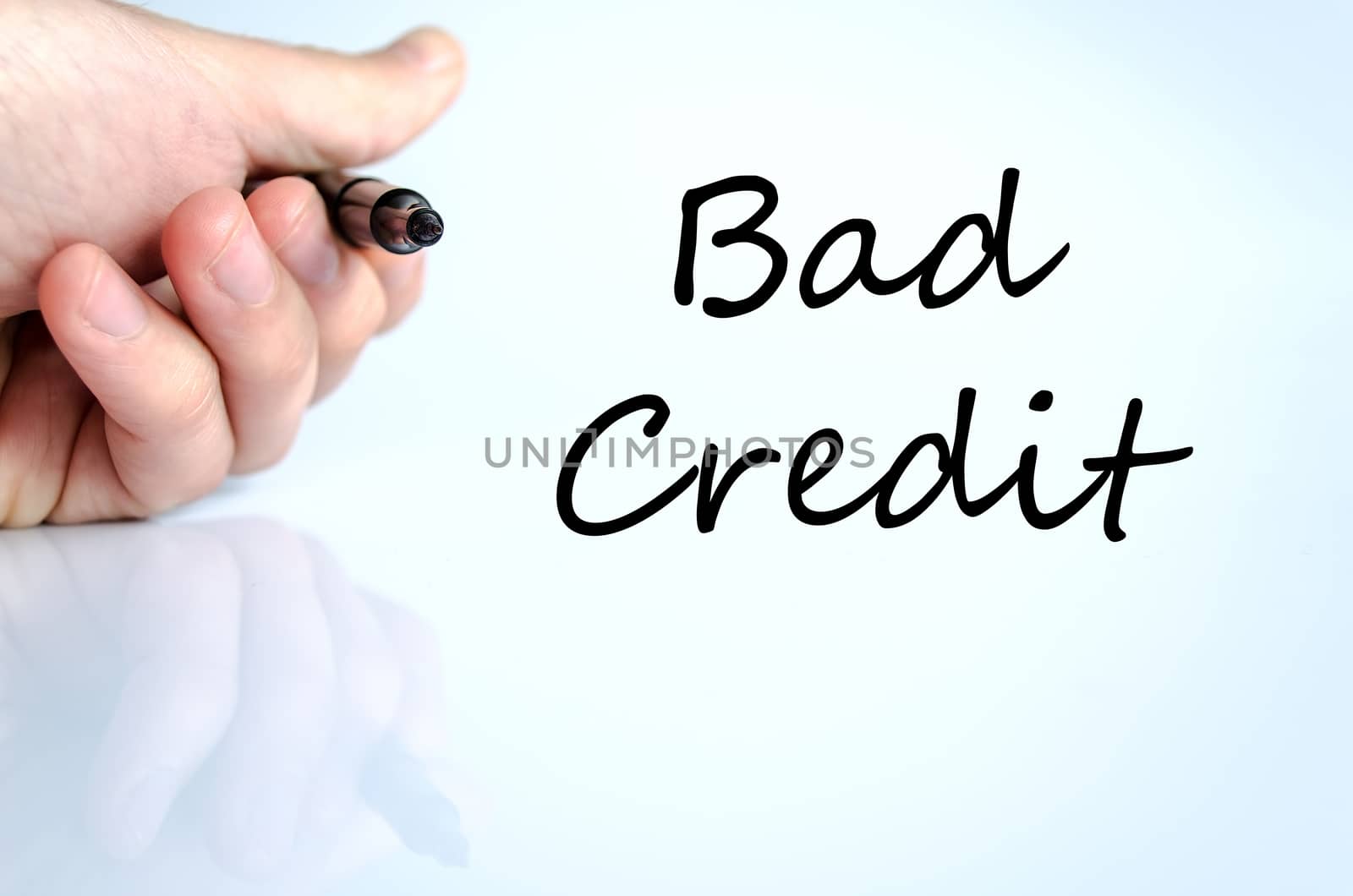 Bad credit text concept isolated over white background