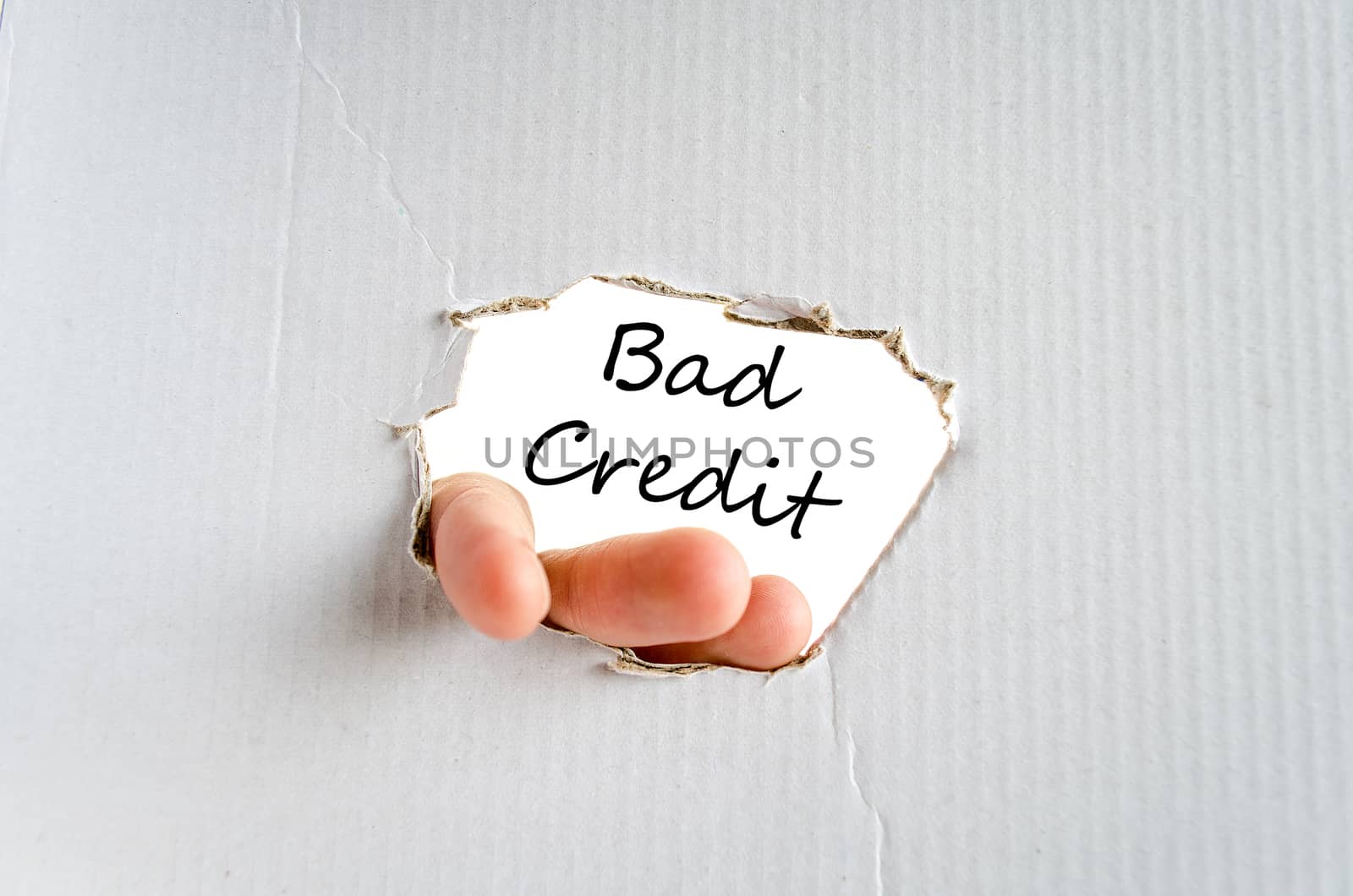 Bad credit text concept isolated over white background