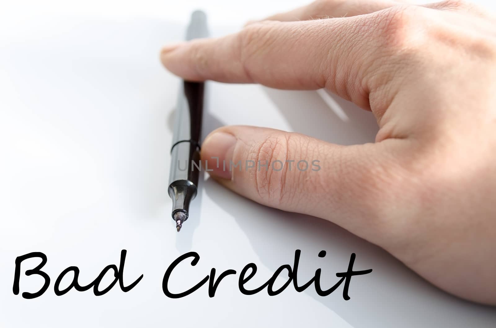 Bad credit text concept isolated over white background
